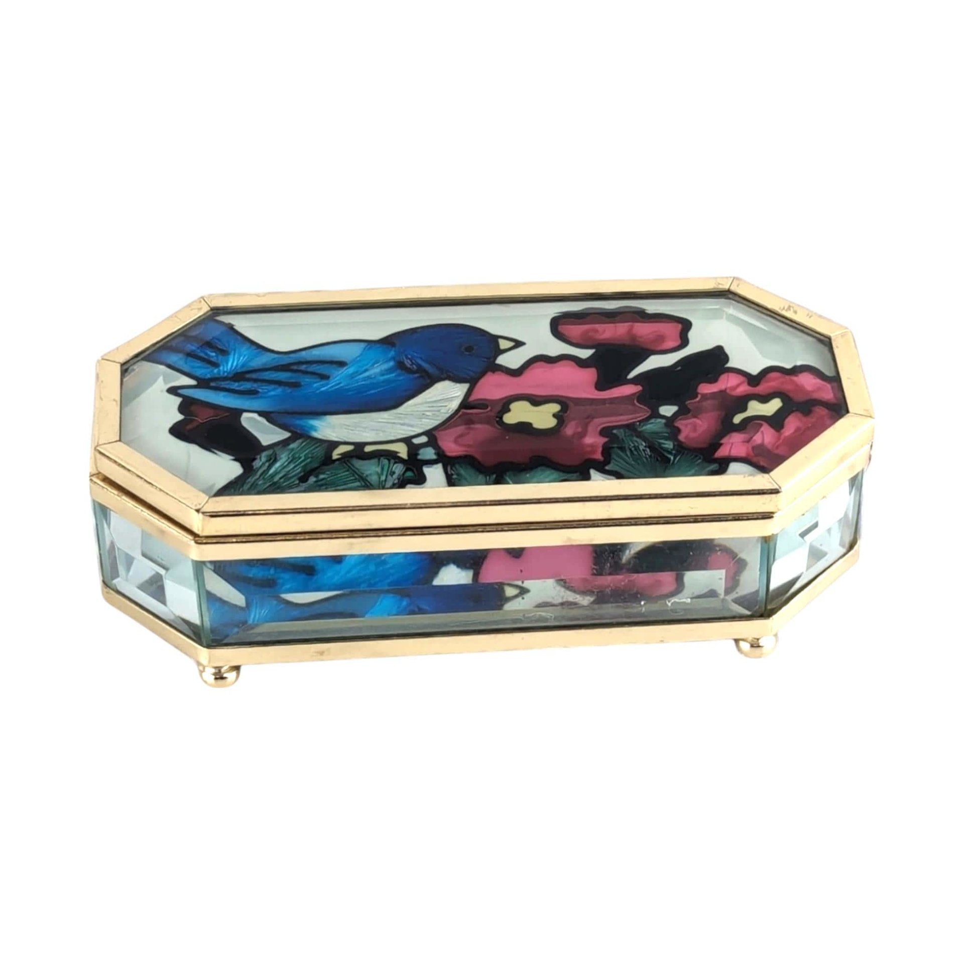 Vintage Joan Baker Glass Jewelry Box