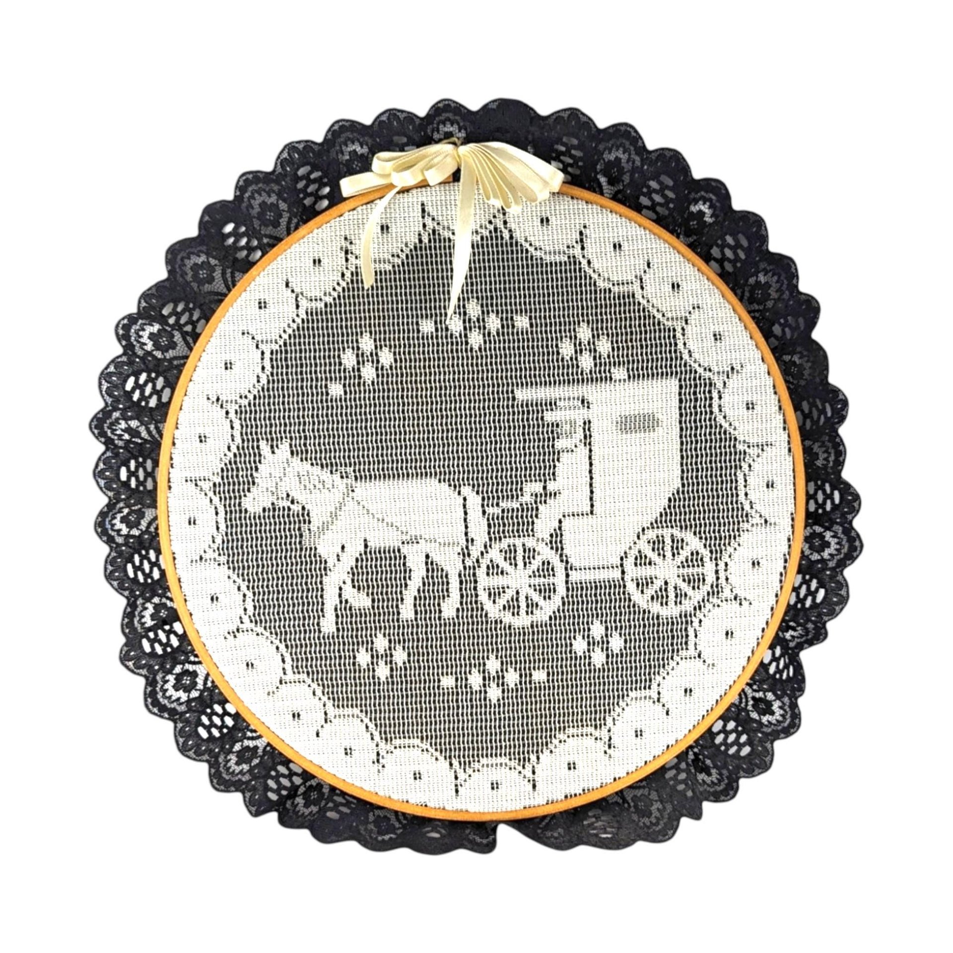Vintage Horse and Carriage Embroidery Hoop