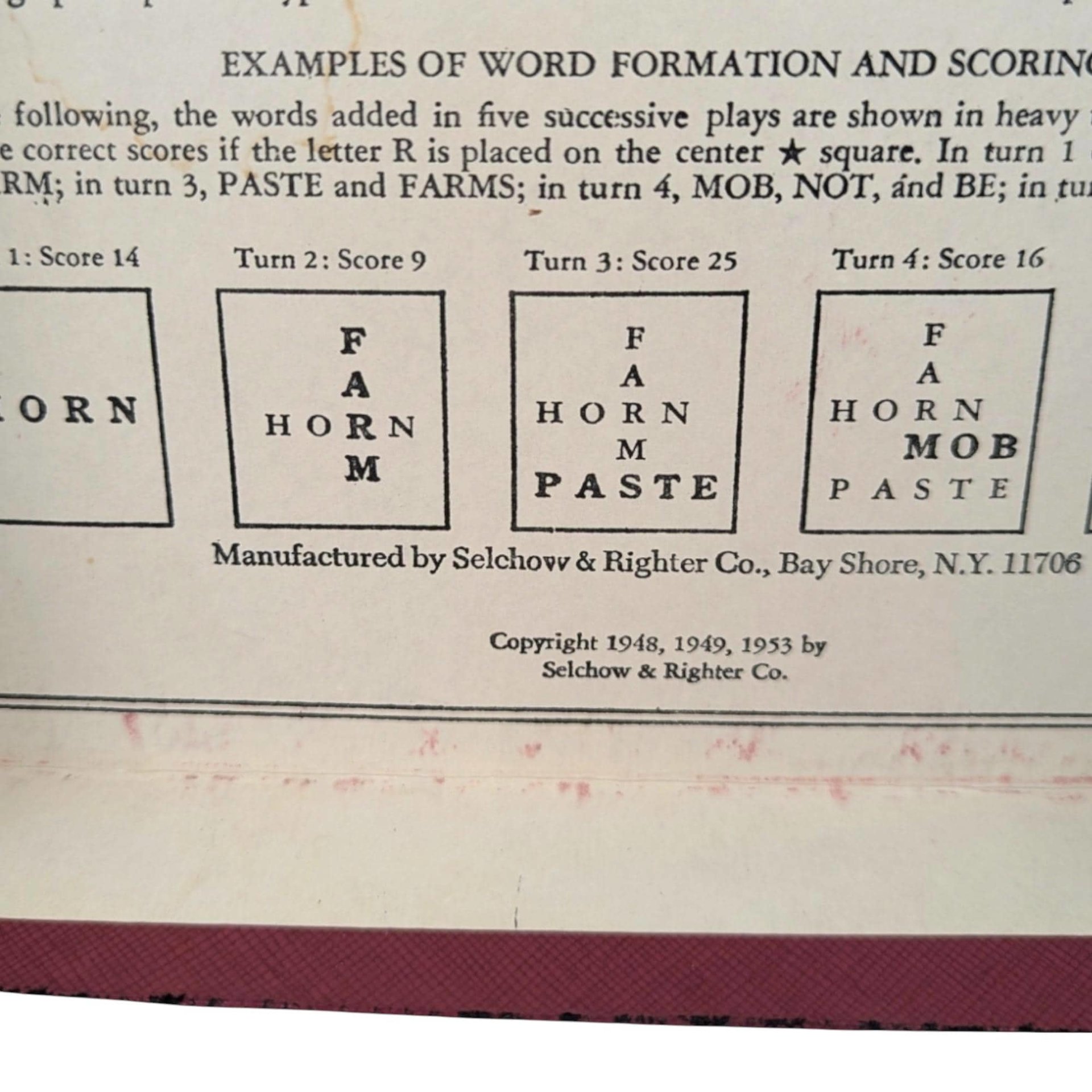 1953 Selchow & Righter Scrabble Board Game