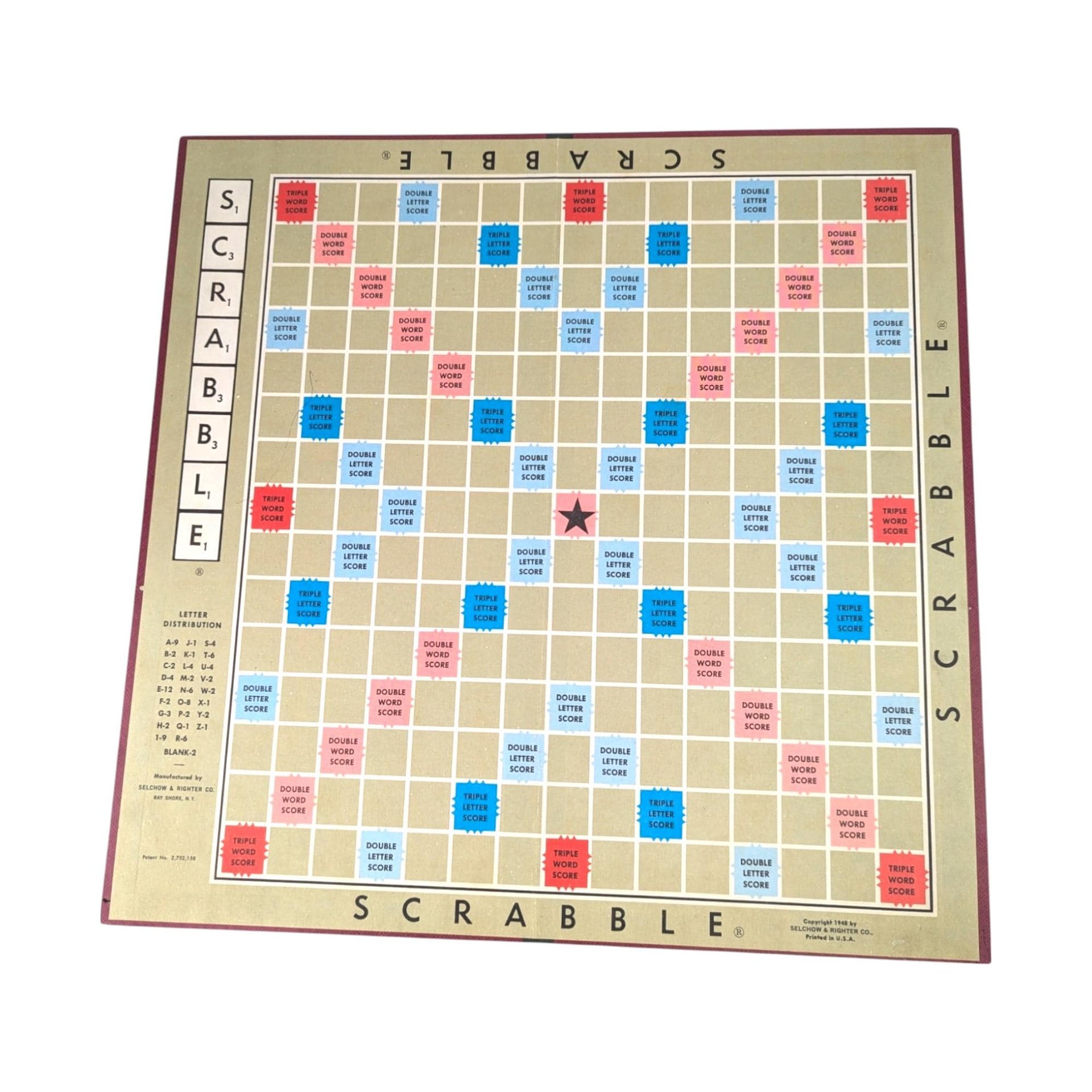 1953 Selchow & Righter Scrabble Board Game