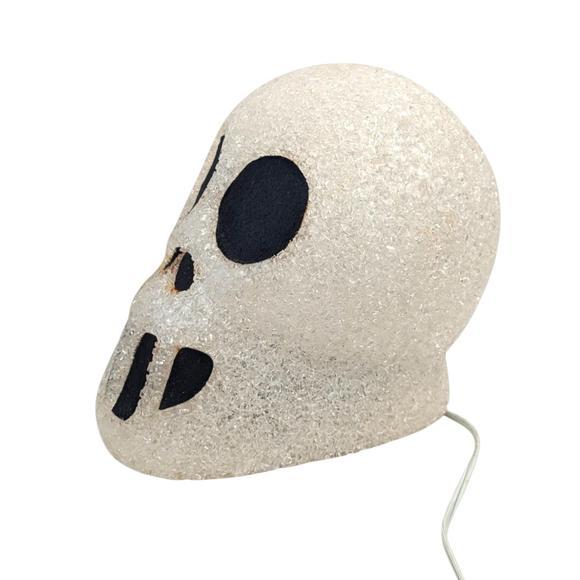 Vintage Melted Plastic Popcorn Light Up Skull