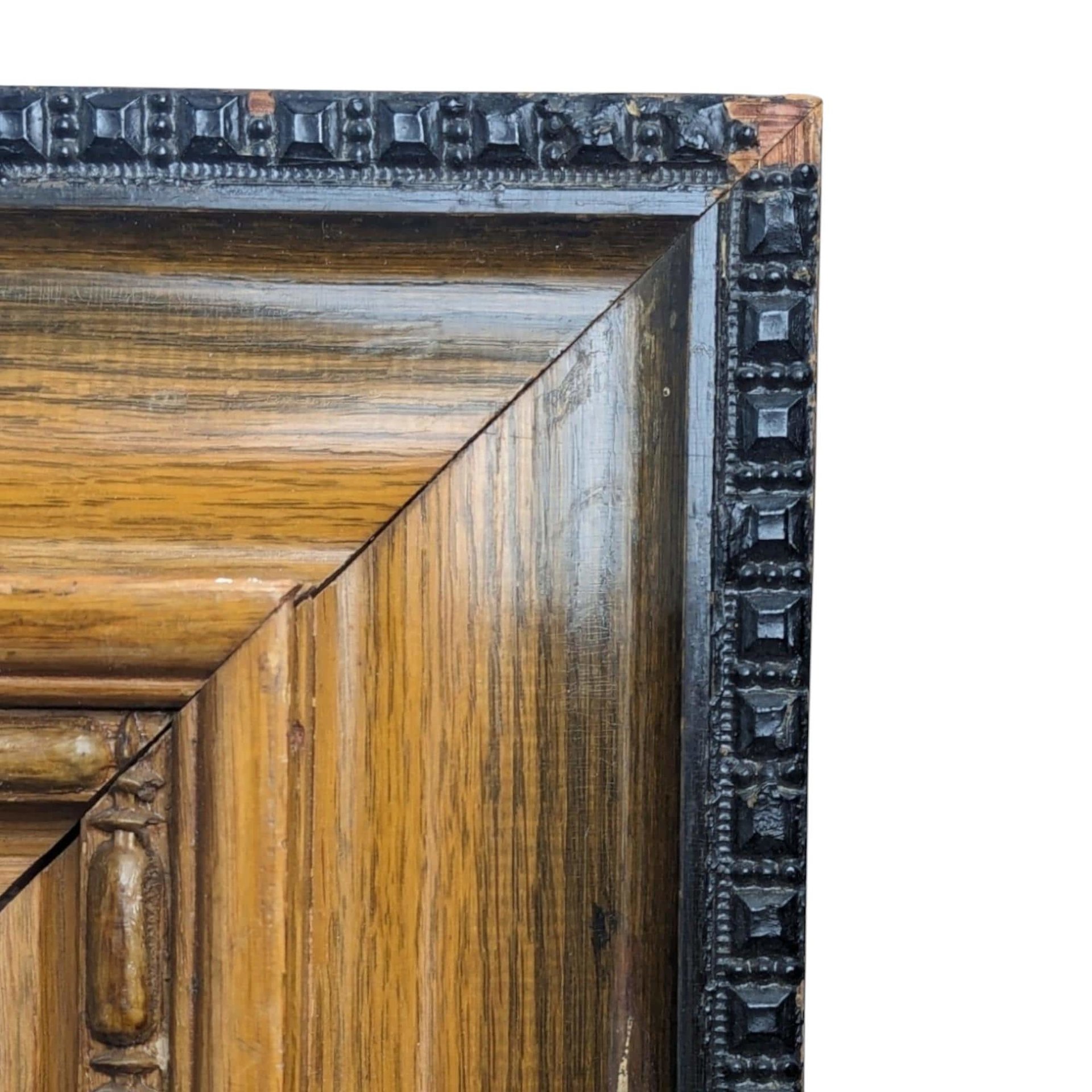 Antique Large Ornate Wood Picture Frame with Portrait