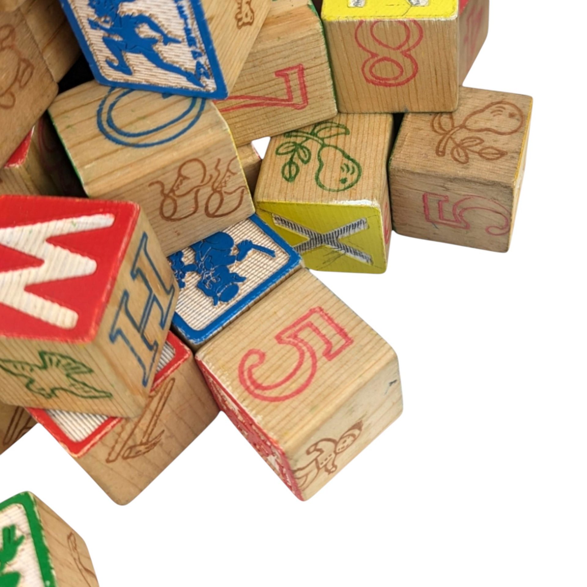 1970 Playskool Walt Disney Wood Safety Blocks