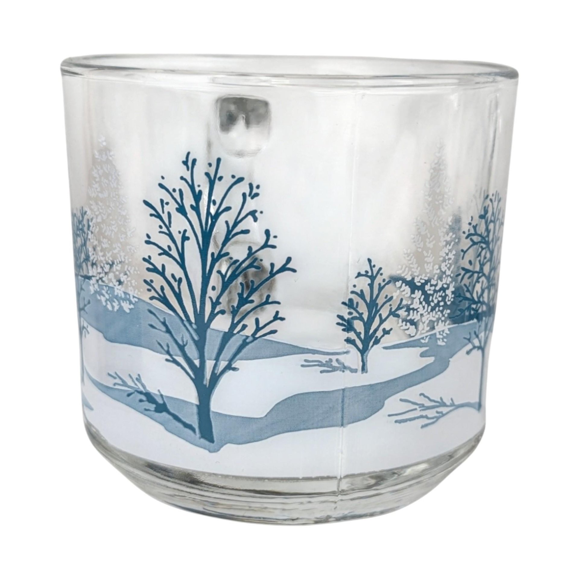 Set of 4 Anchor Hocking Winter Scene Mugs