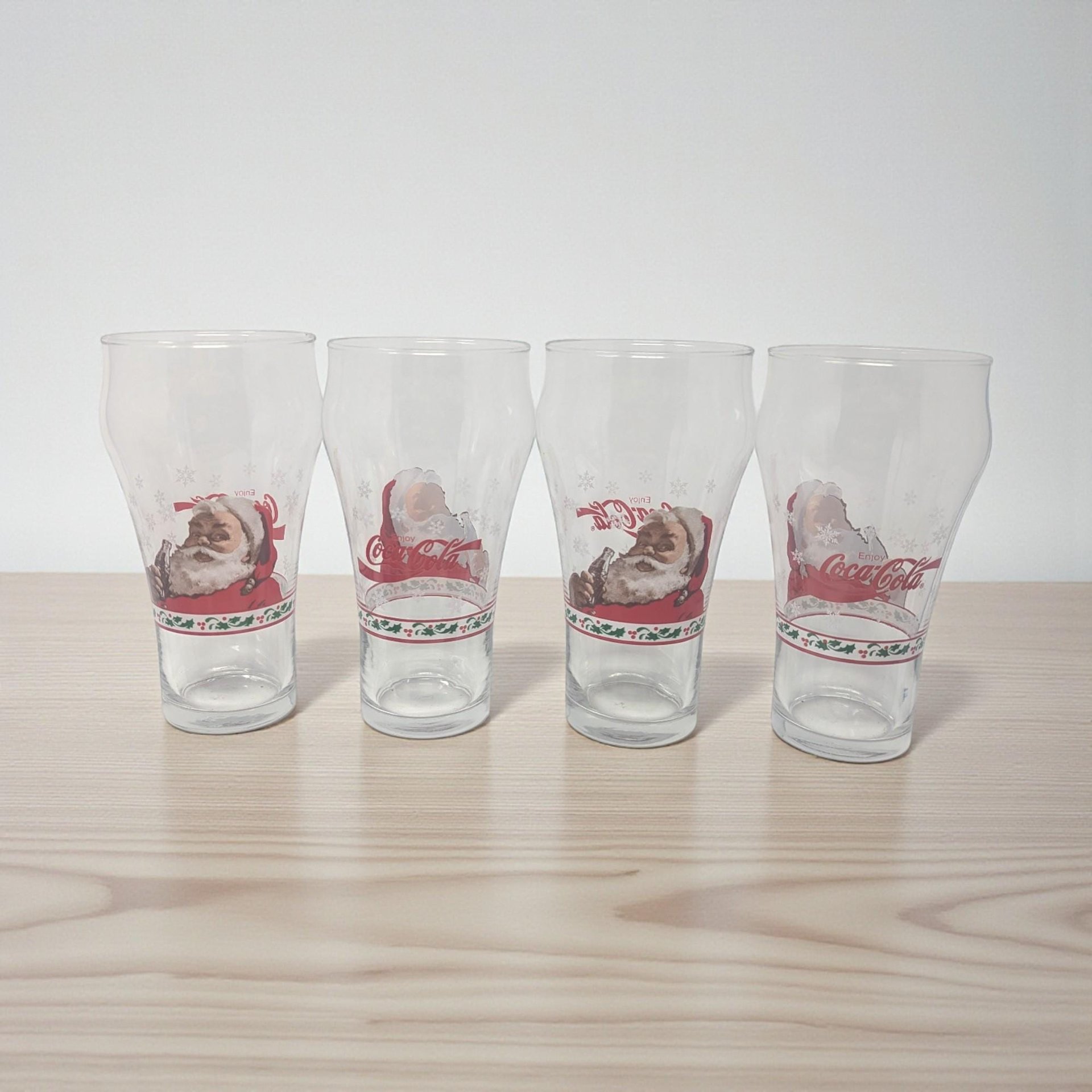 Set of 4 Vintage Libbey Santa Claus Coca-Cola Glasses