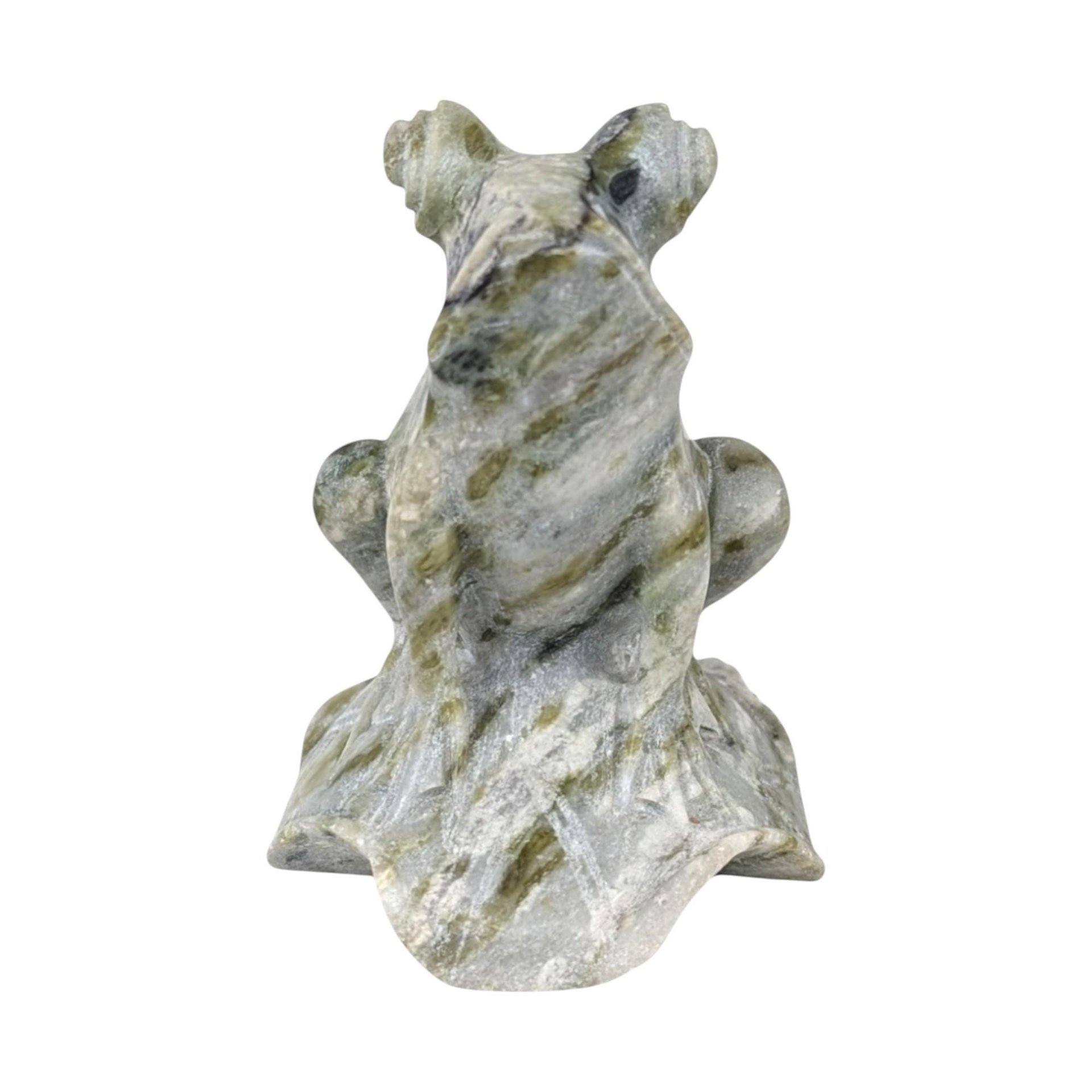 Vintage Chinese Hand-Carved Jade Frog Figurine