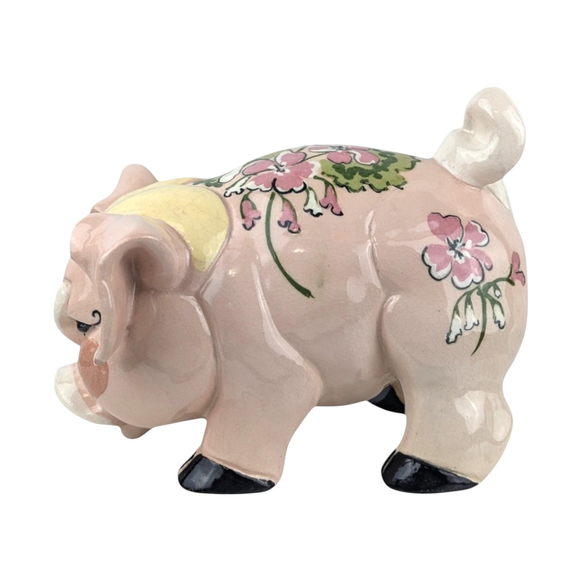 Vintage Kay Finch Grumpy Pig Ceramic Figurine