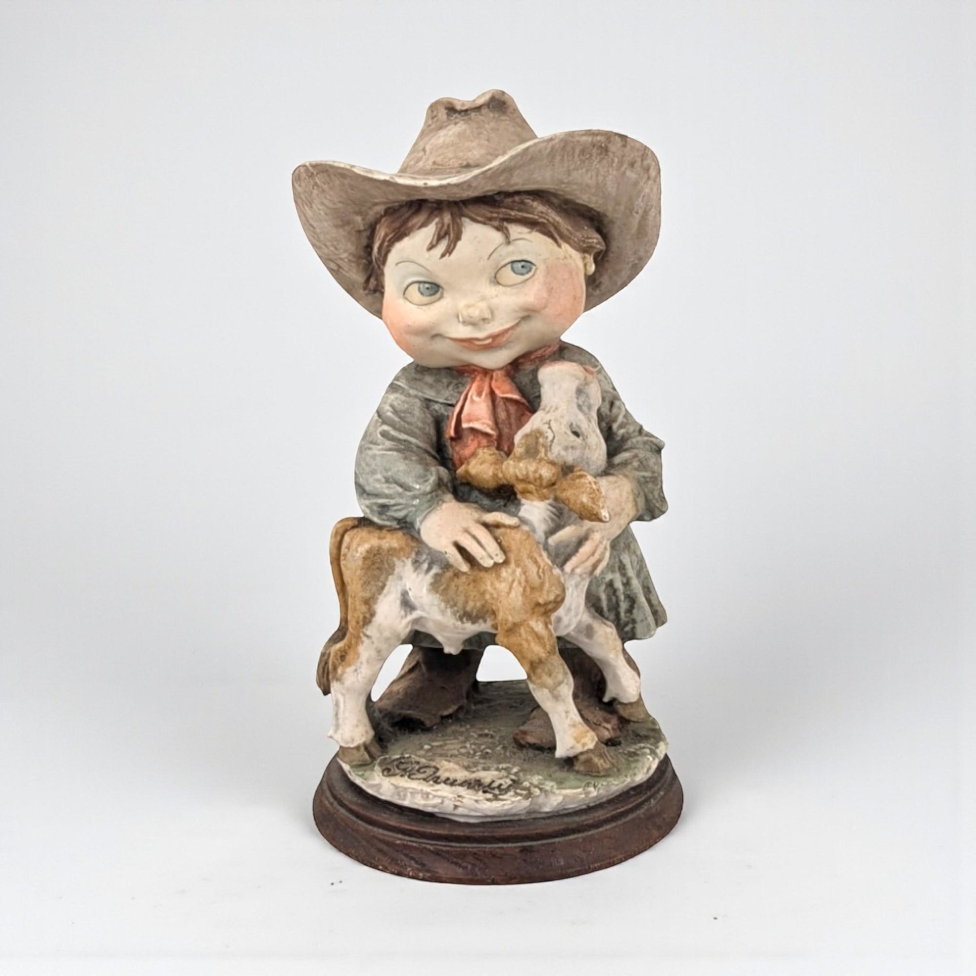 Vintage Giuseppe Armani Gulliver's World Cowgirl with Calf Figurine