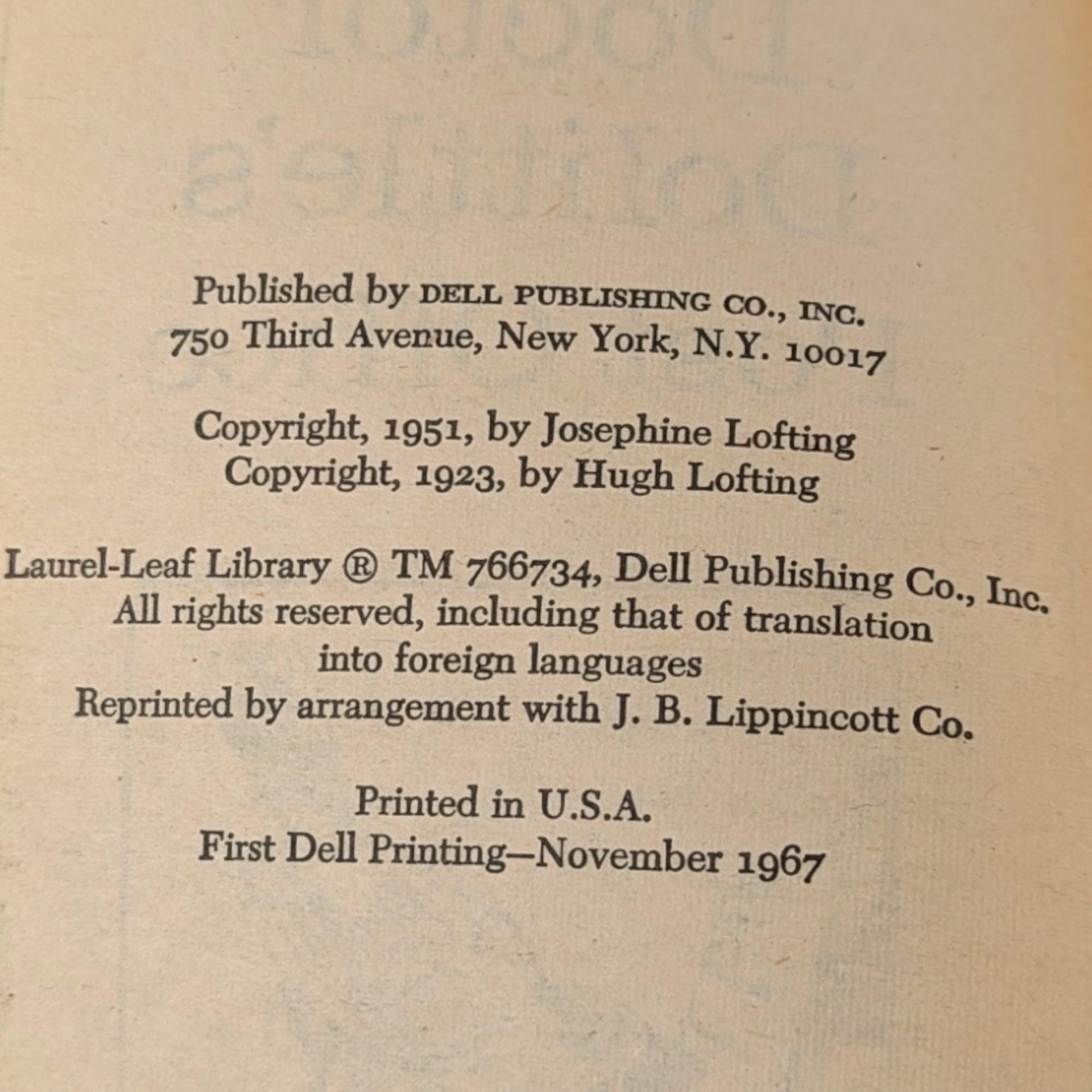 Vintage Doctor Dolittle 4-Book Set