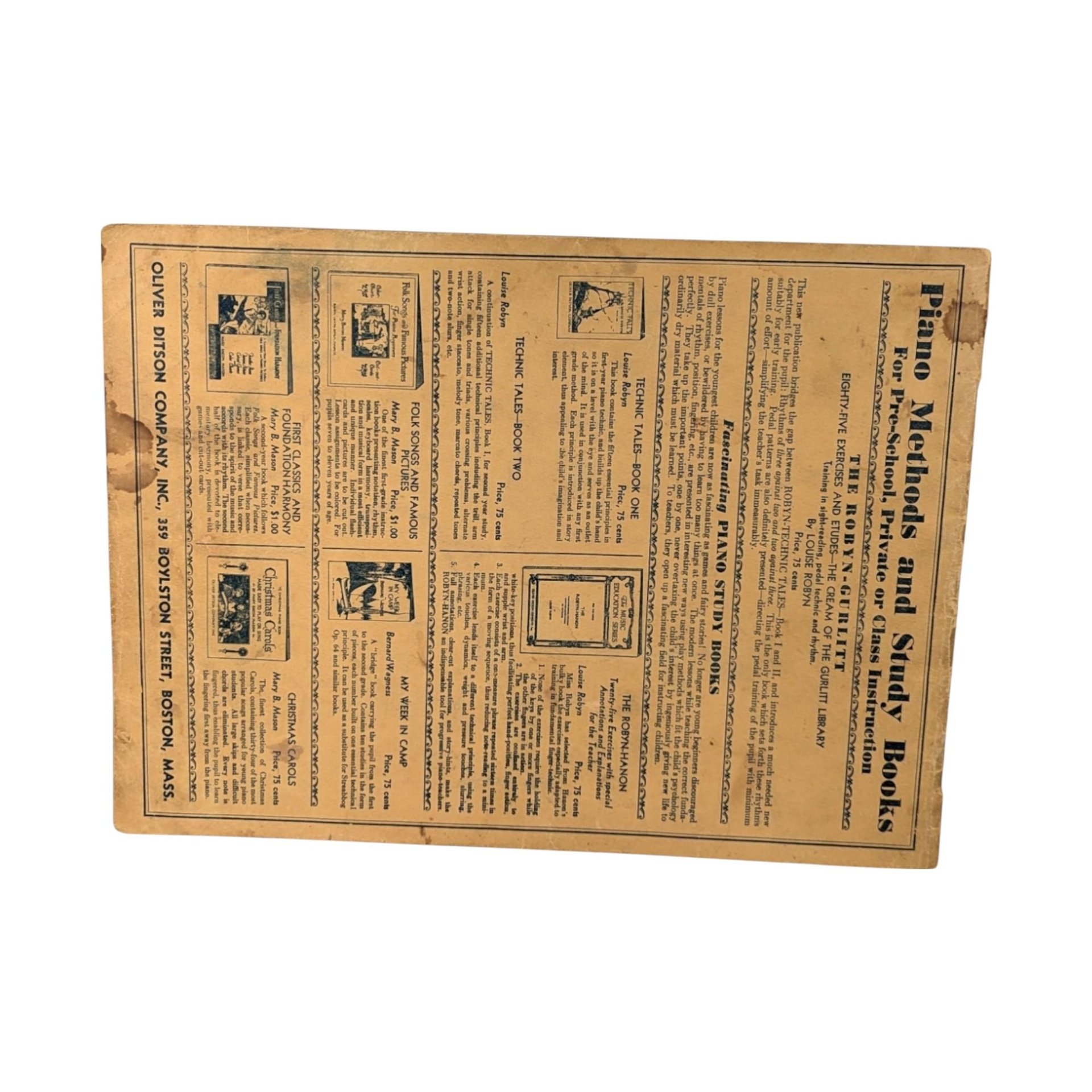 1935 Robyn Rote-Cards Louise Robyn Music Book