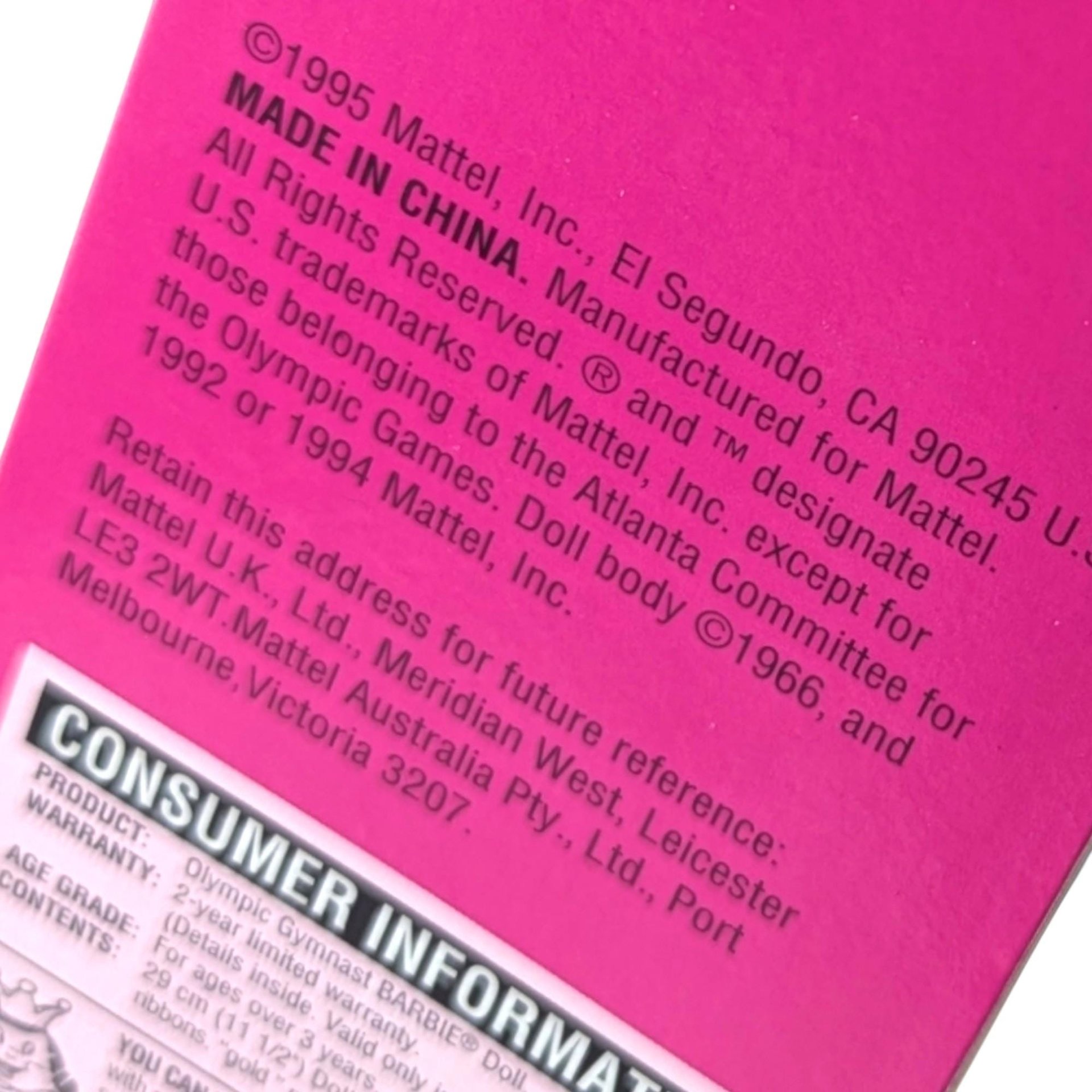 1995 Olympic Gymnast Barbie: Atlanta