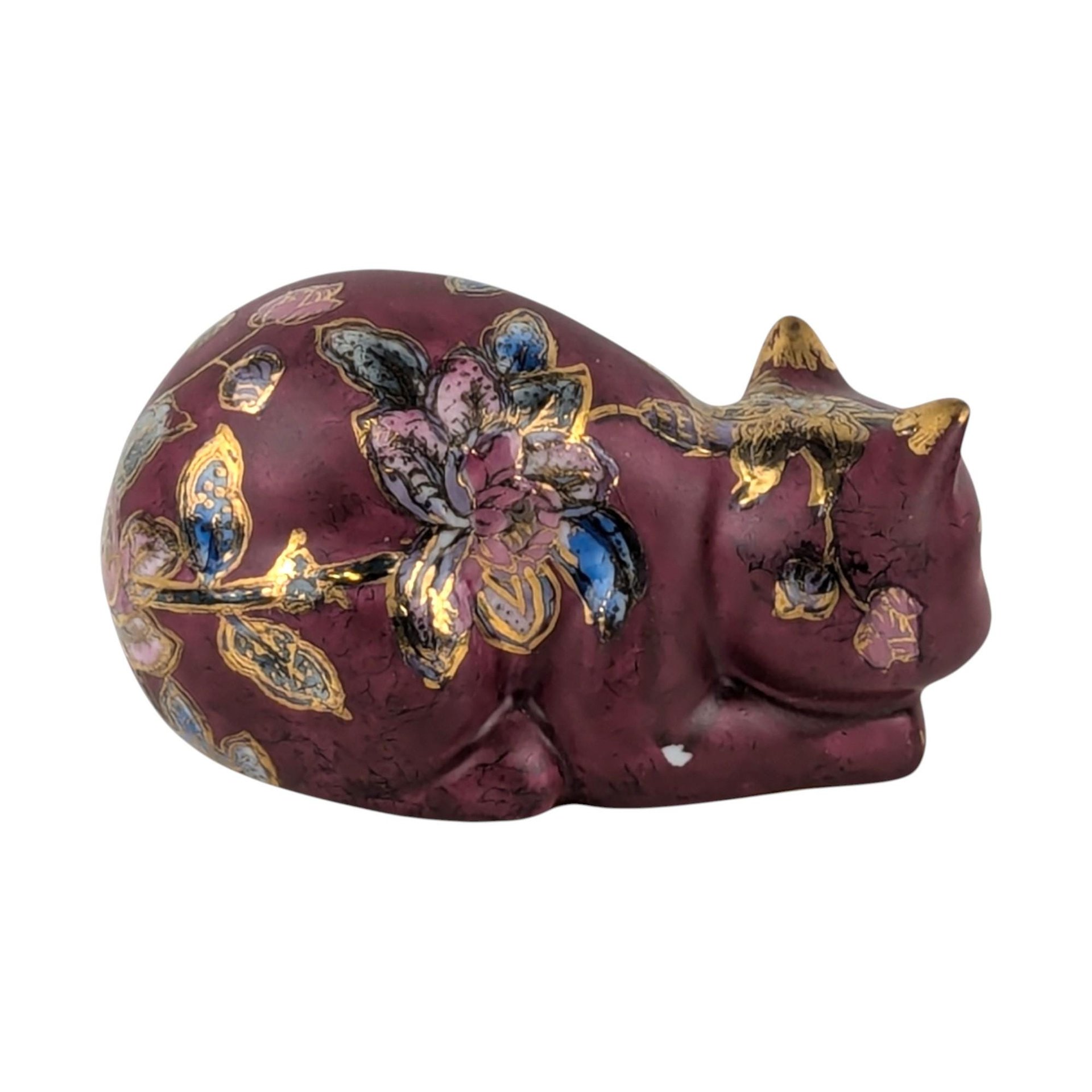 Vintage Fitz and Floyd Painted Cat Figurine