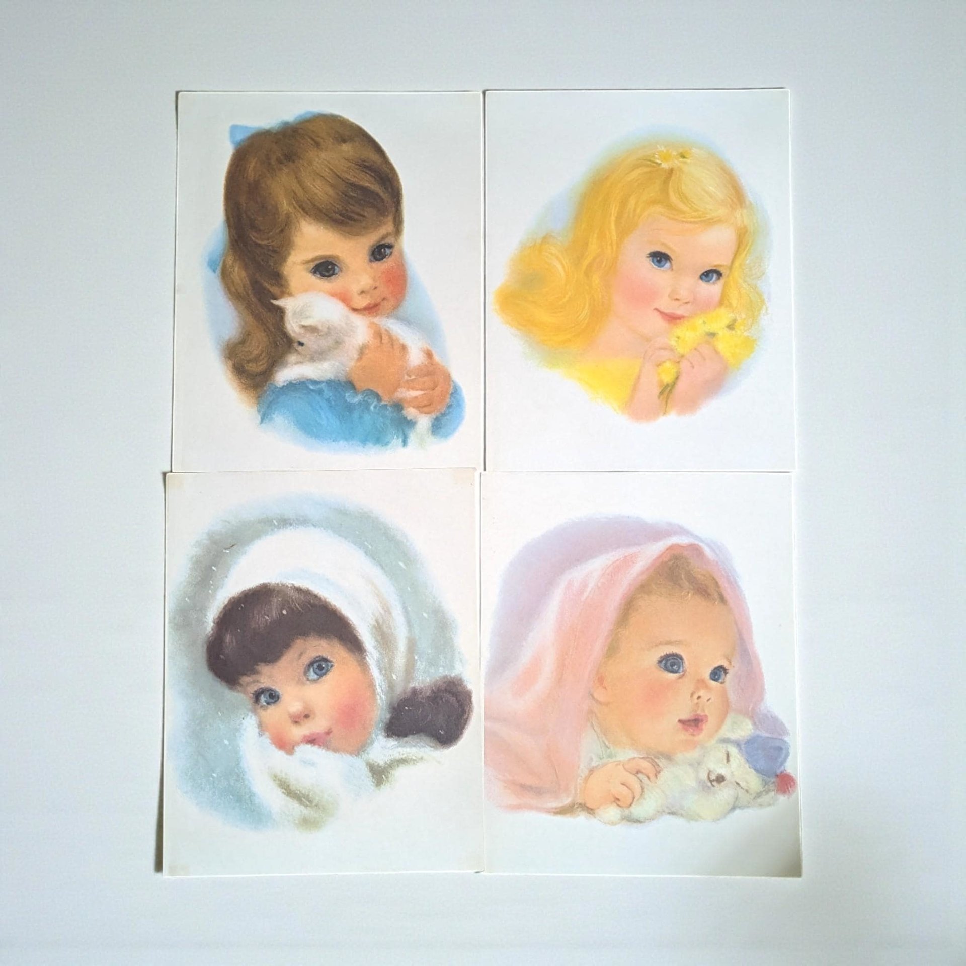Vintage 1960s Northern Tissue "American Beauty" Portraits, Set of 4