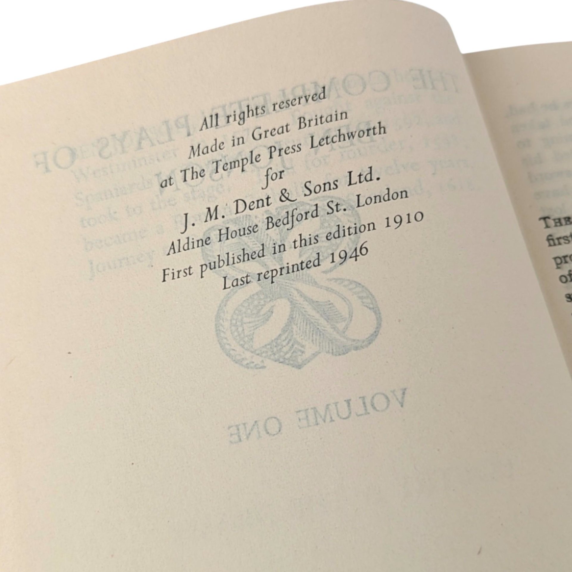 1946 Everyman's Library The Complete Plays of Ben Jonson Volume One