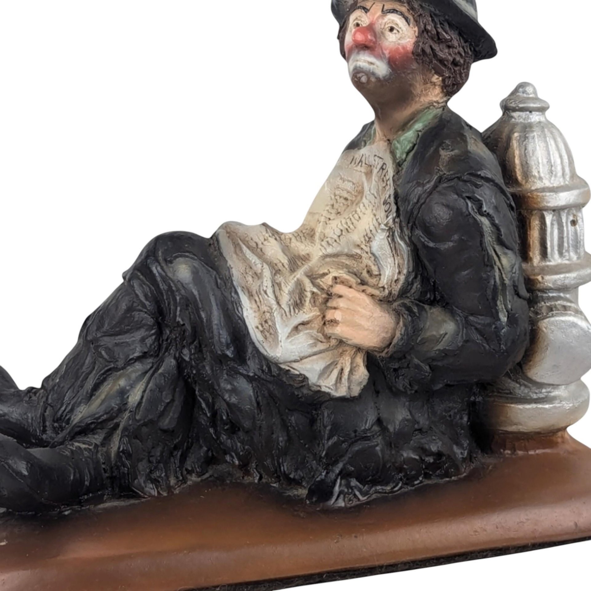 Vintage Esco Emmett Kelly Jr. Clown Leaning on Fire Hydrant