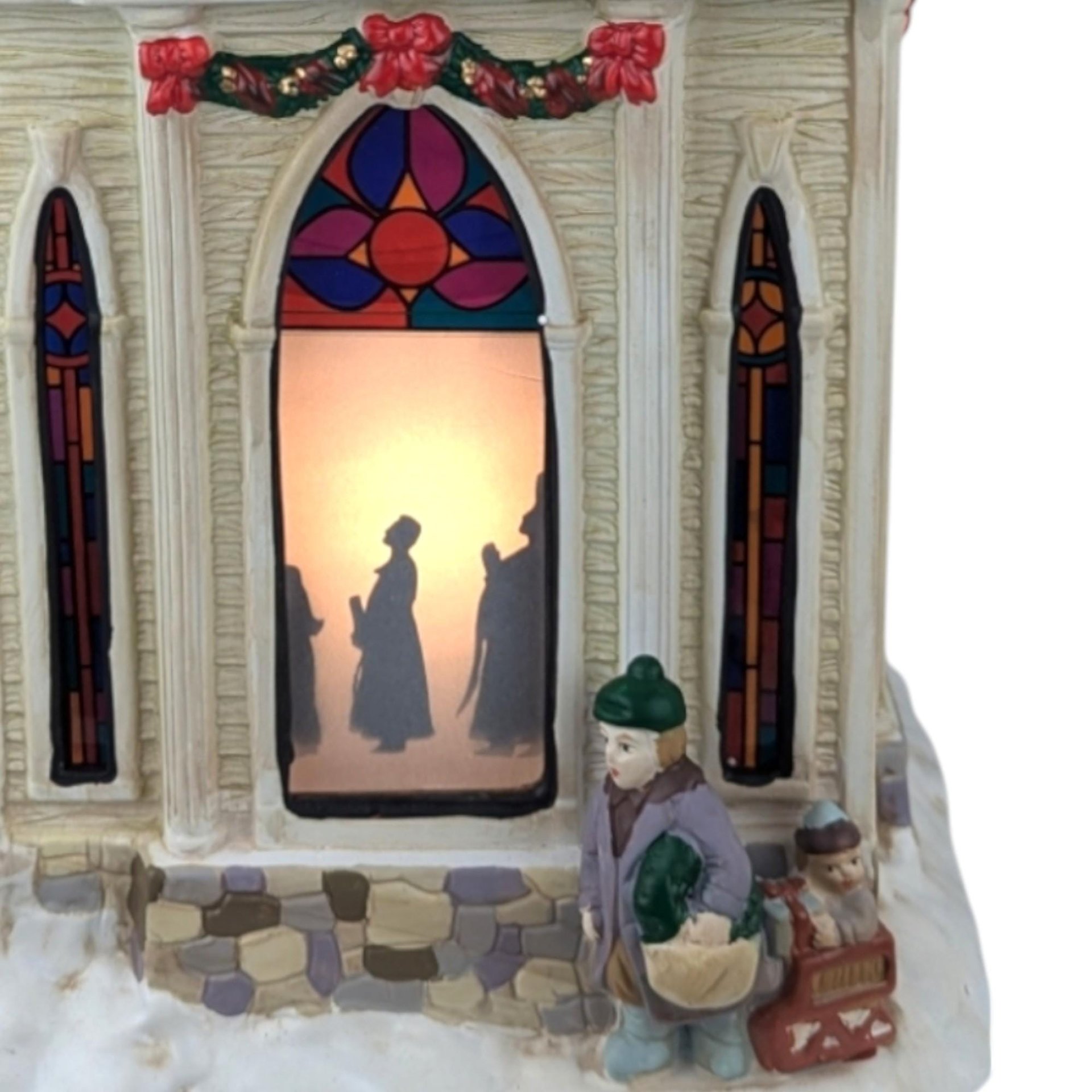 1998 Mr. Christmas Village Square Lighted Silhouette Church