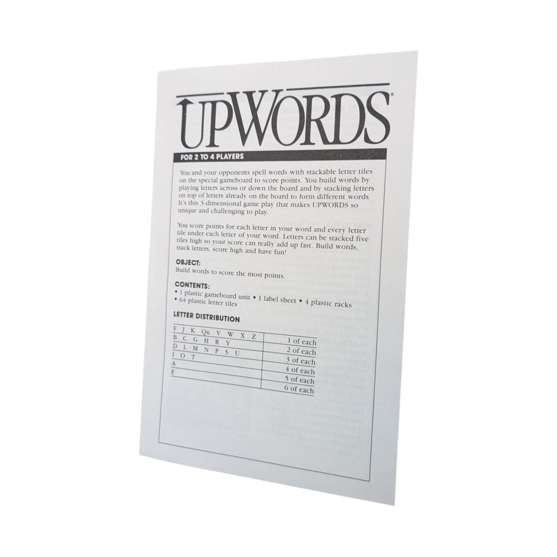 1988 Milton Bradley Upwords: 3D Word Game