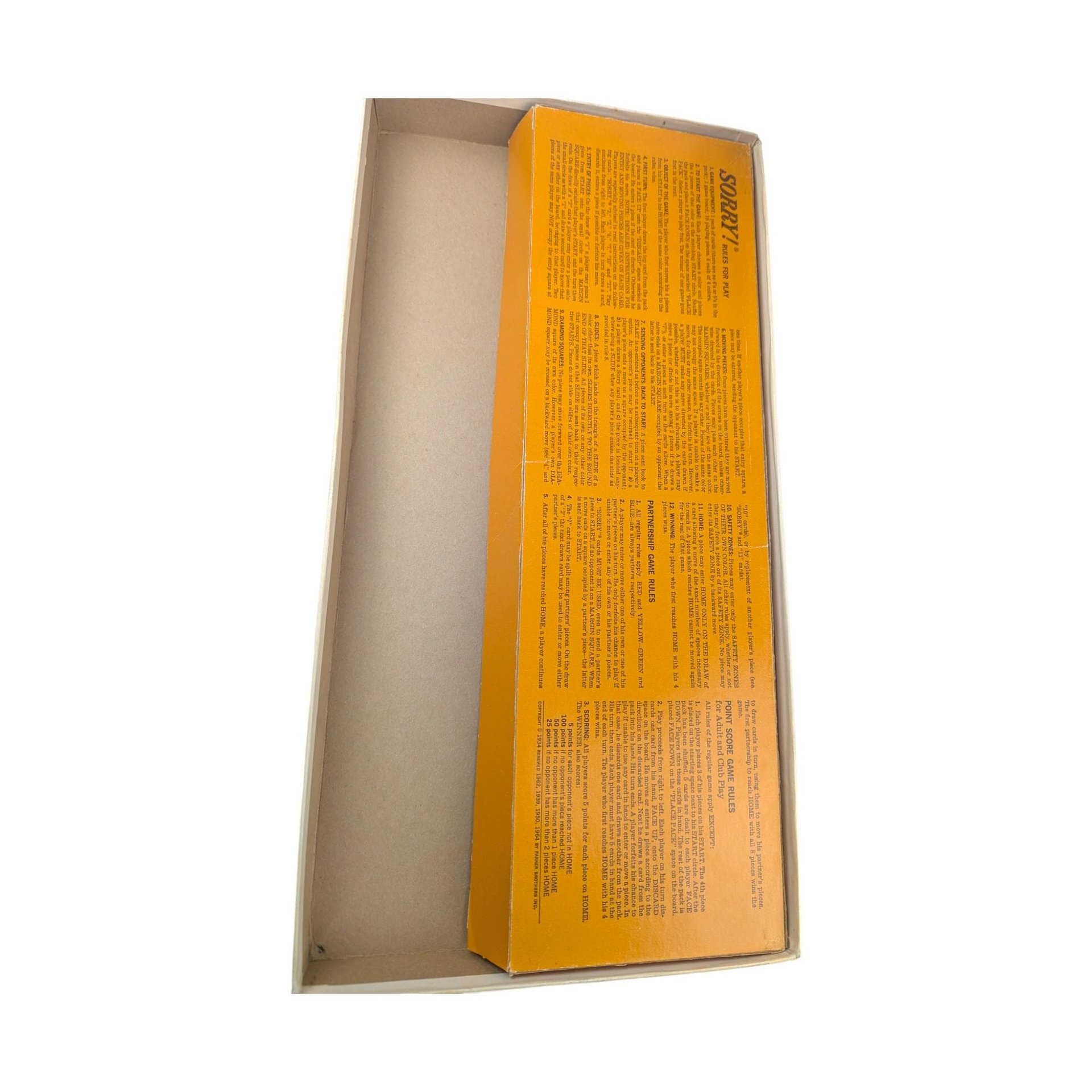 1964 Sorry! Parker Brothers Game: Board Game