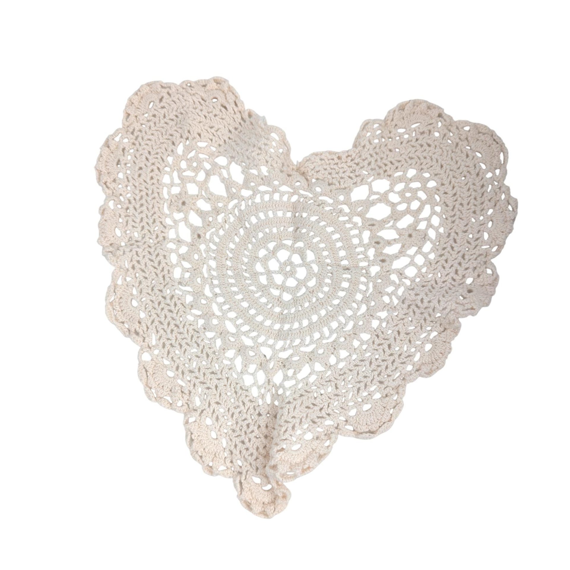 Set of 3 Vintage Off White Handmade Crochet Doilies