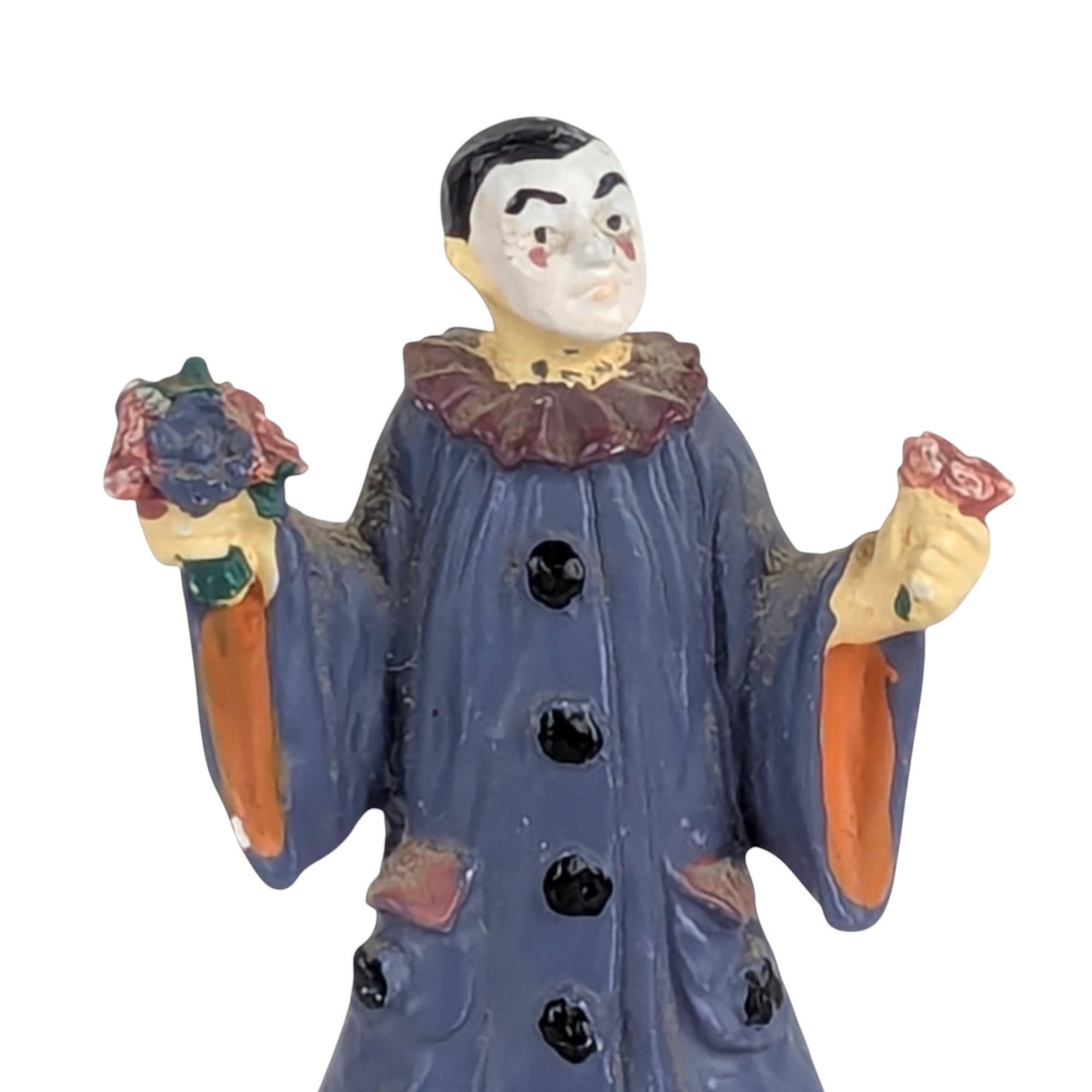 Vintage Metal Pierrot Clown Miniature Figurine