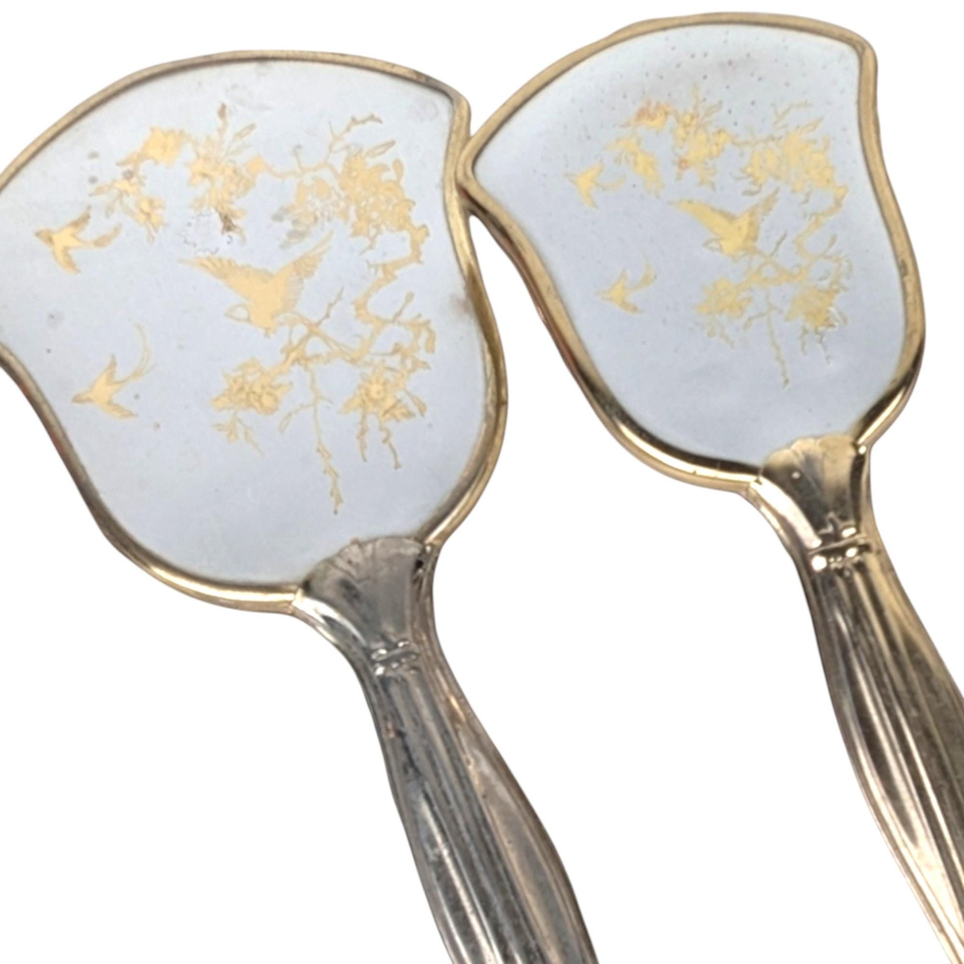 Vintage Hollywood Regency Bird and Floral Vanity Set