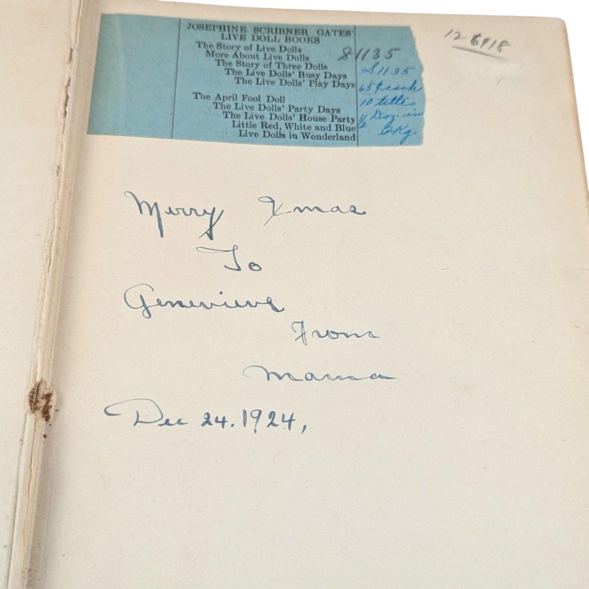 1905 The Story of the Three Dolls, Josephine Scribner Gates