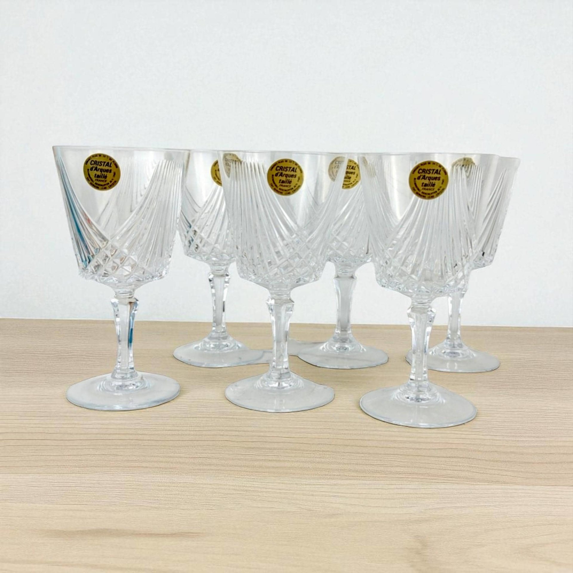 Vintage Crystal D'Arques Wine Glasses: Set of 6 Taille Combourg