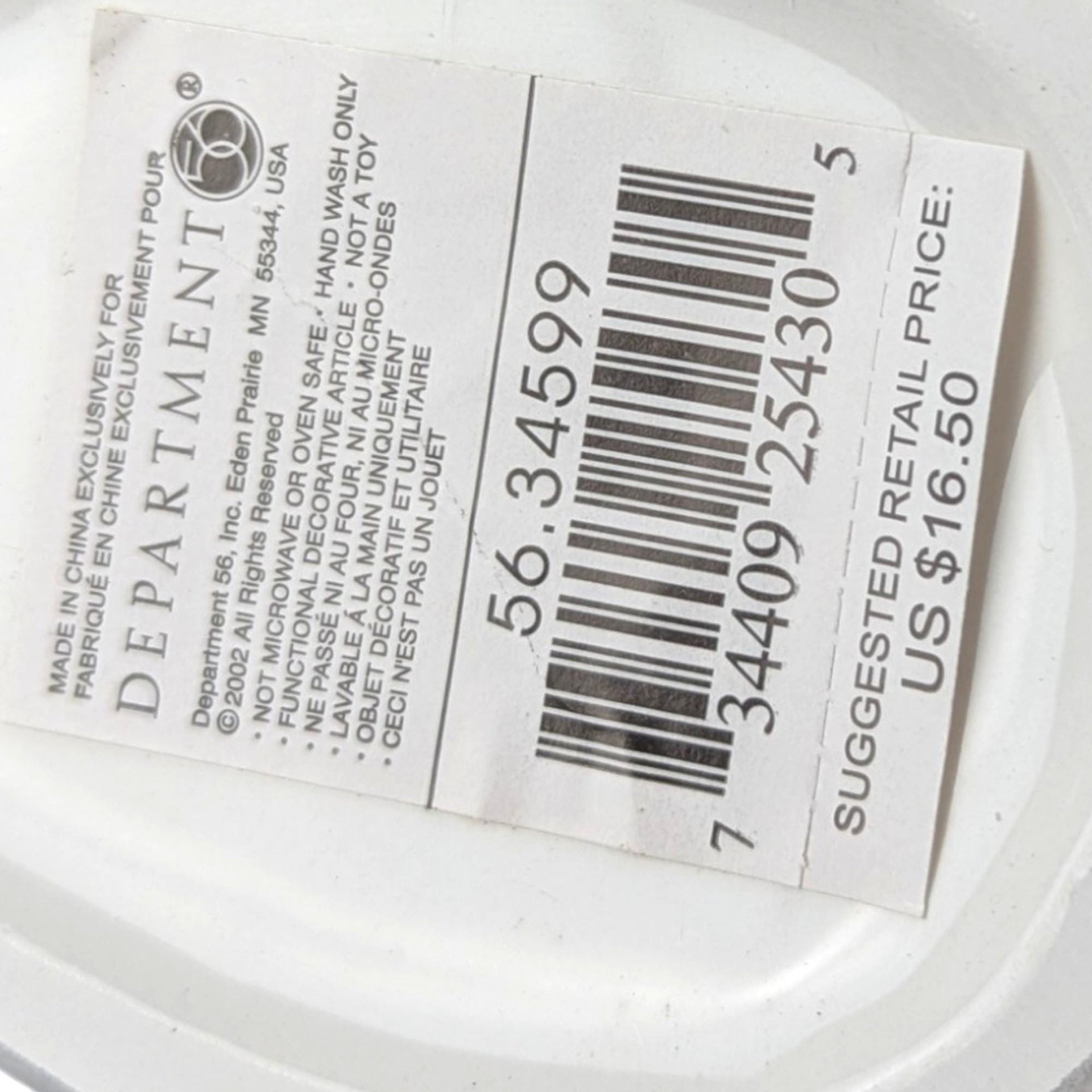 2002 Dept 56 Googly Eye Skull Mug