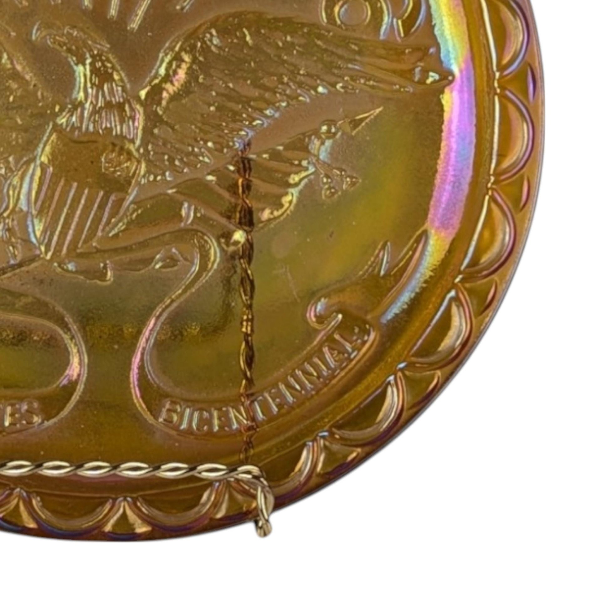 1976 Indiana Glass Bicentennial Carnival Glass Plate