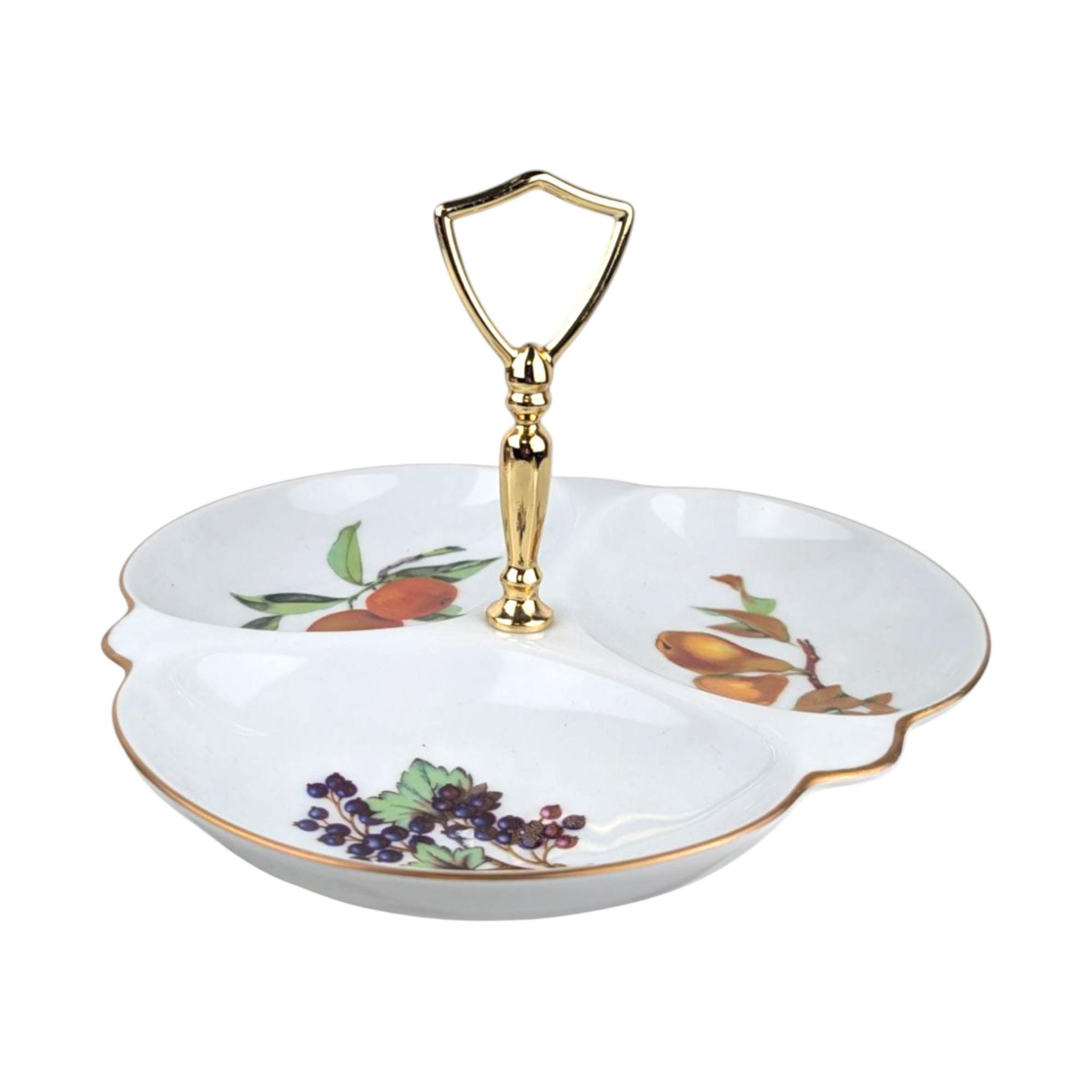 1961 Royal Worcester Evesham 3 Part Relish Dish