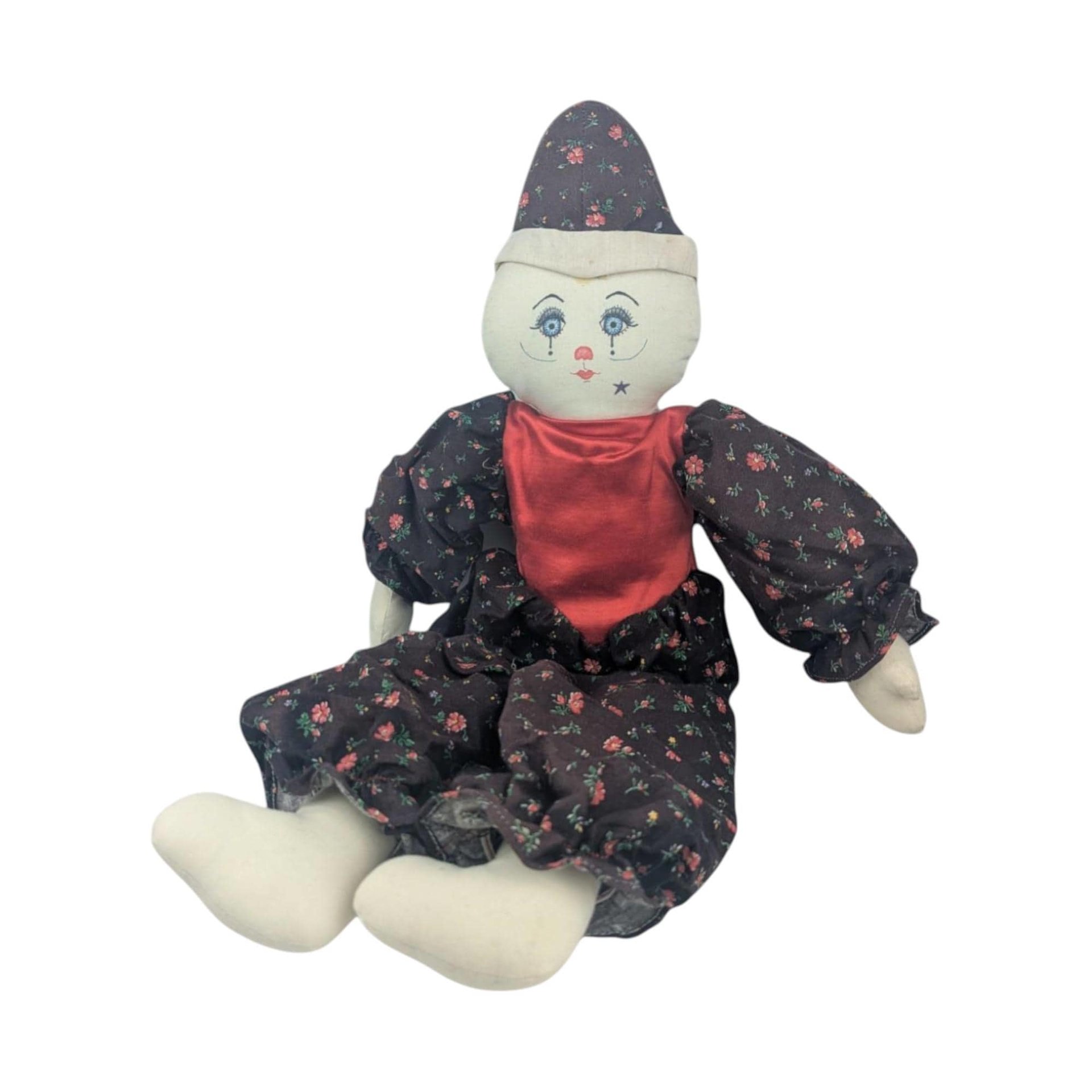 Vintage Handmade 20 Inch Cloth Clown Doll