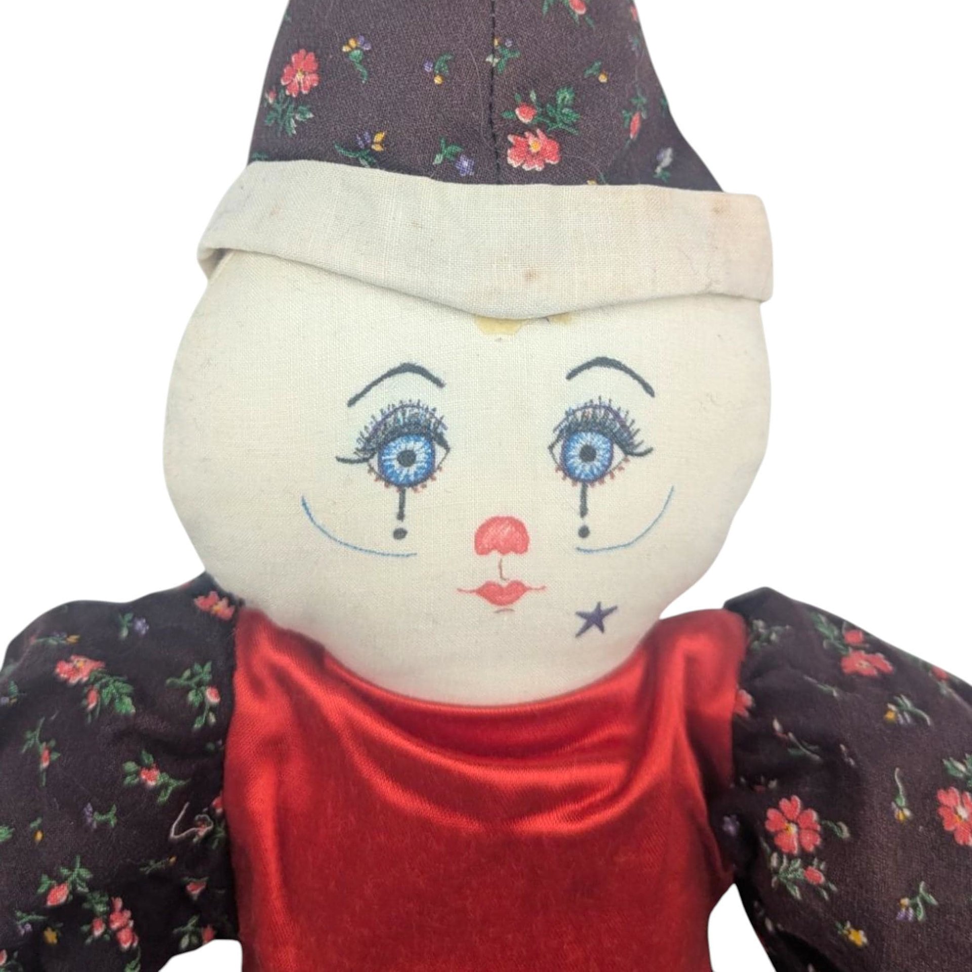Vintage Handmade 20 Inch Cloth Clown Doll