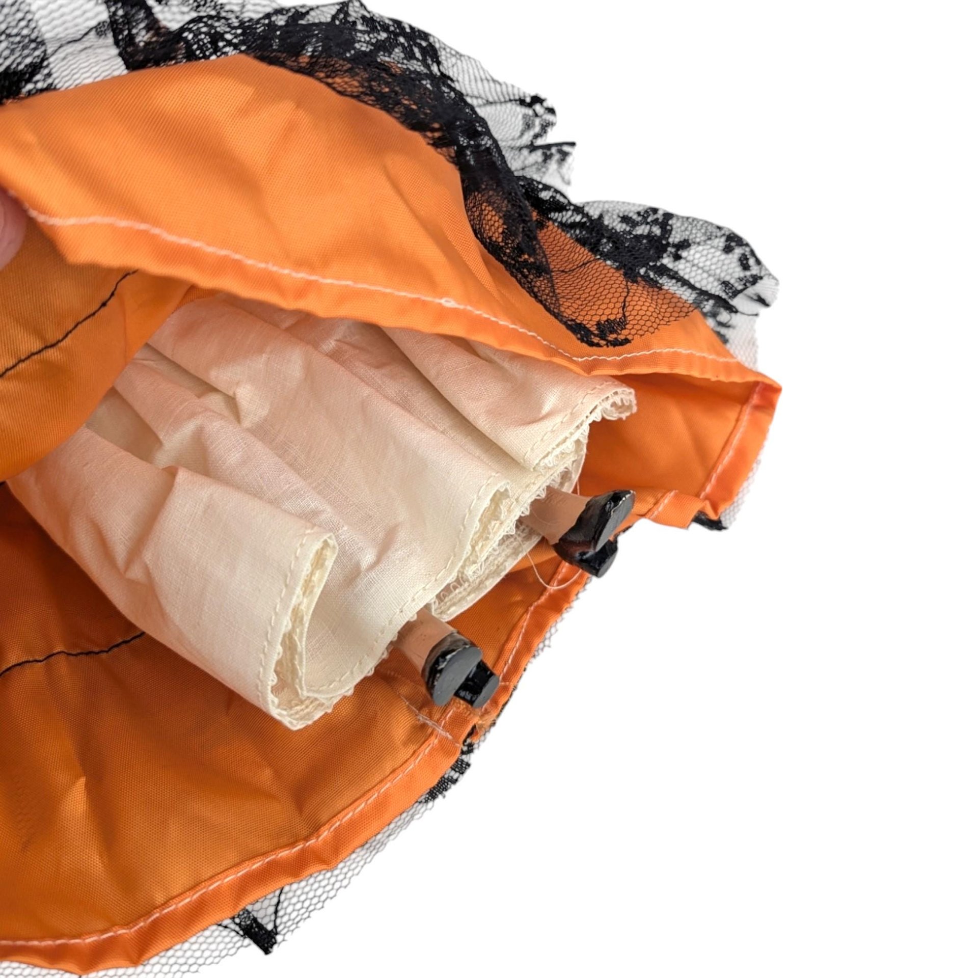 1960s Spanish Souvenir Doll Orange Lace Dress