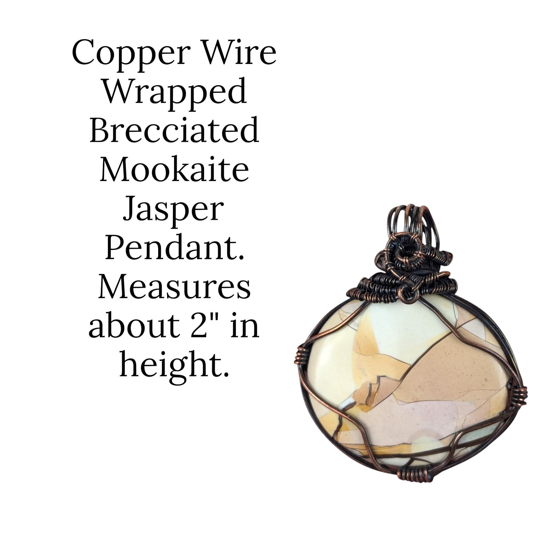 Handmade Copper Wire Wrapped Mookaite Jasper Pendant