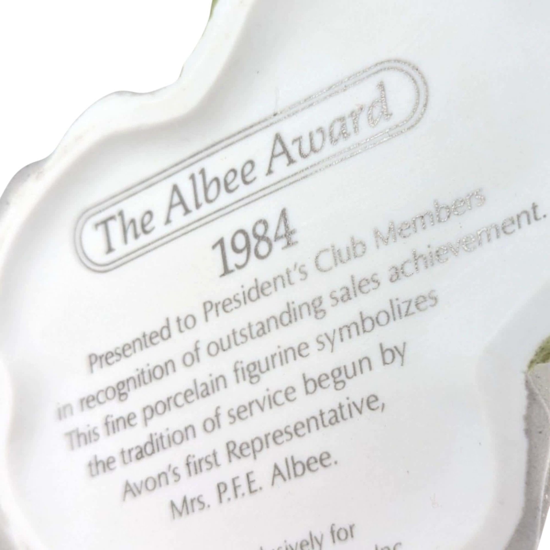 1984 Avon Mrs. Albee Award Figurine