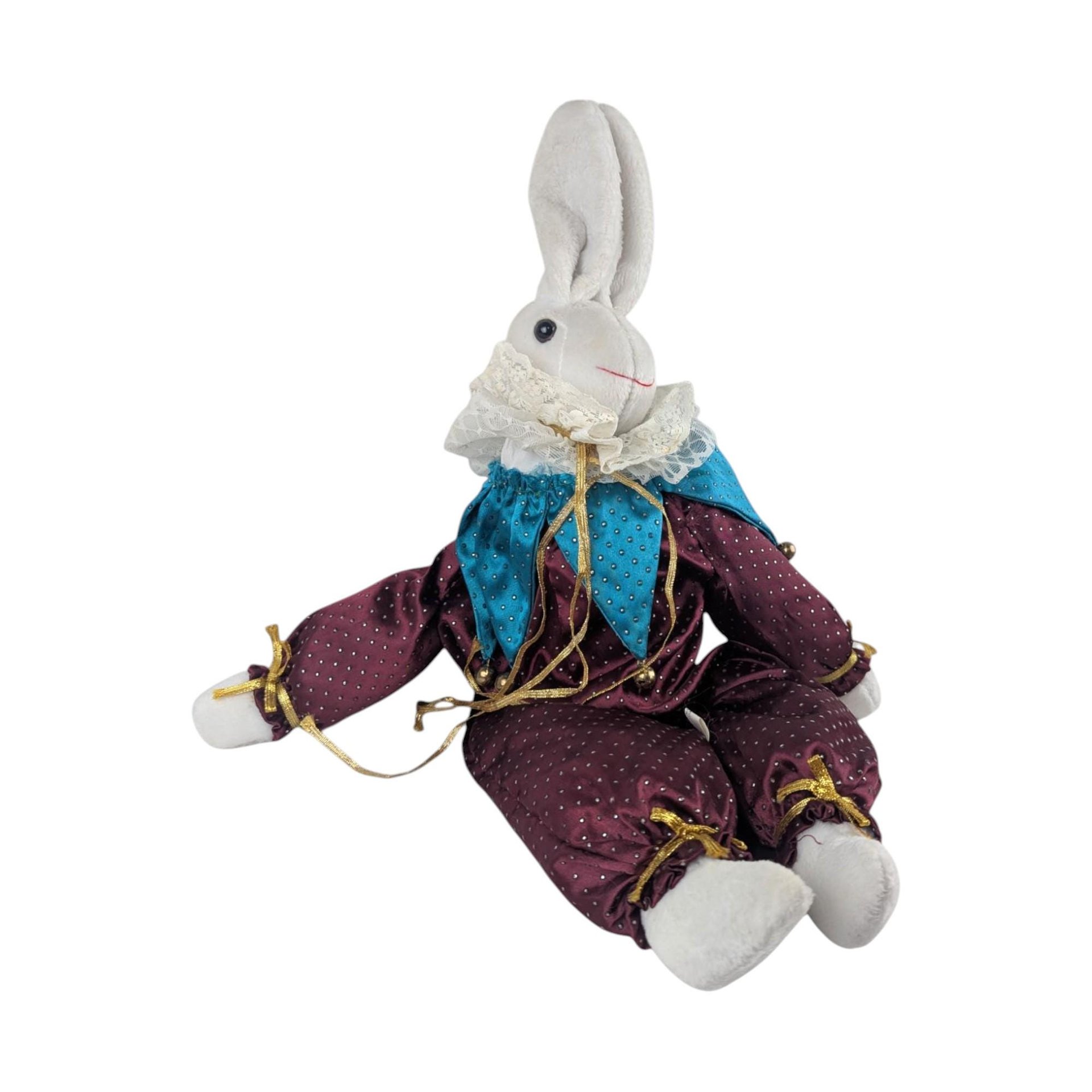 Limited Edition Harlequin Jester Plush Rabbit
