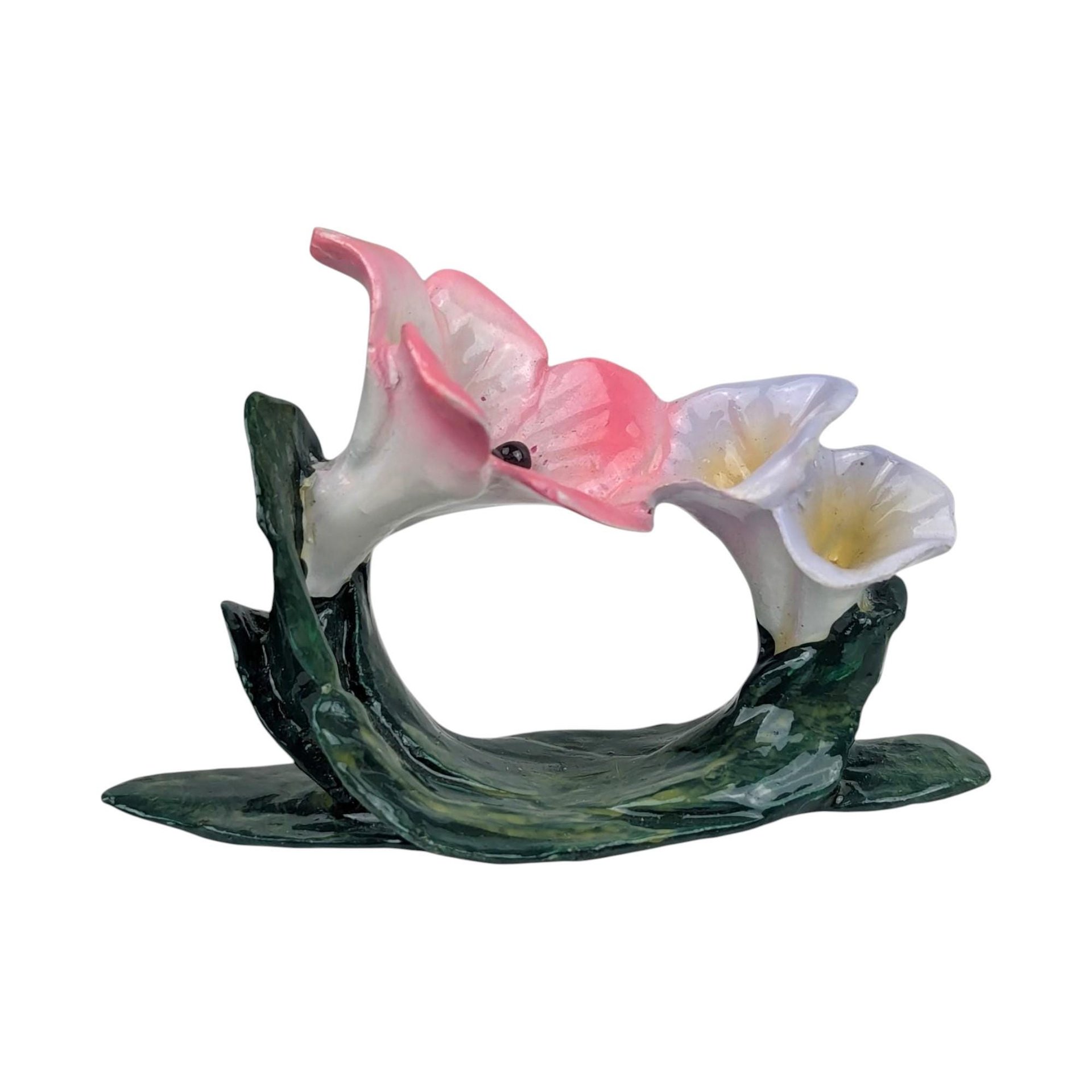 Set of 6 Vintage Floral Napkin Rings (Philippines)