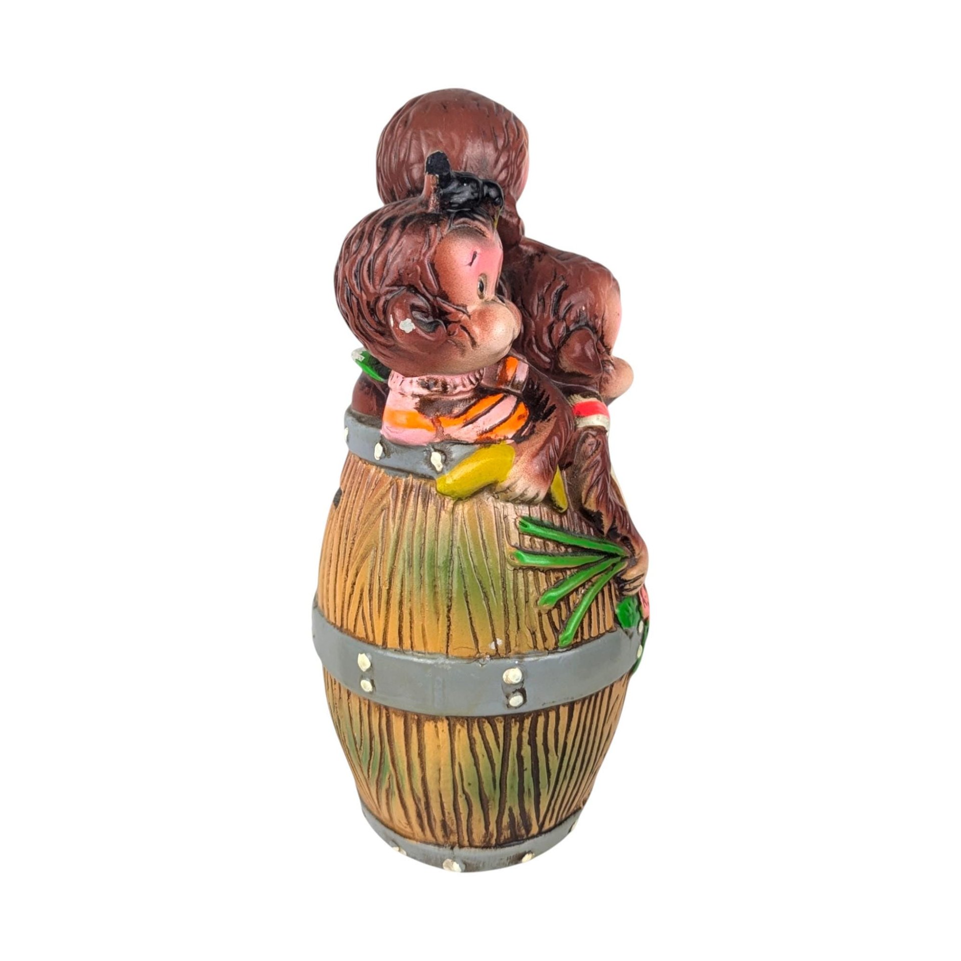 Vintage Barrel of Monkeys Ceramic Bank