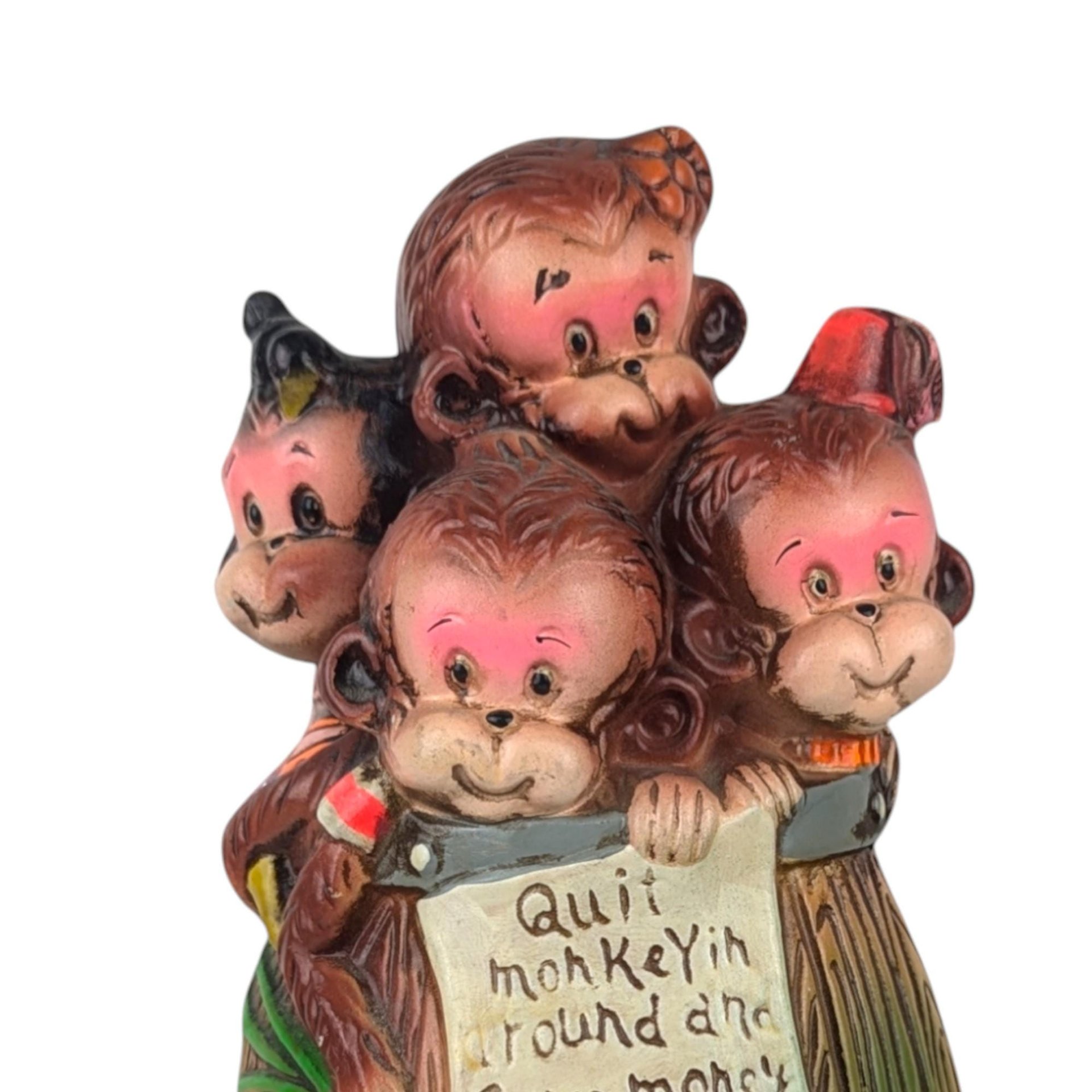 Vintage Barrel of Monkeys Ceramic Bank