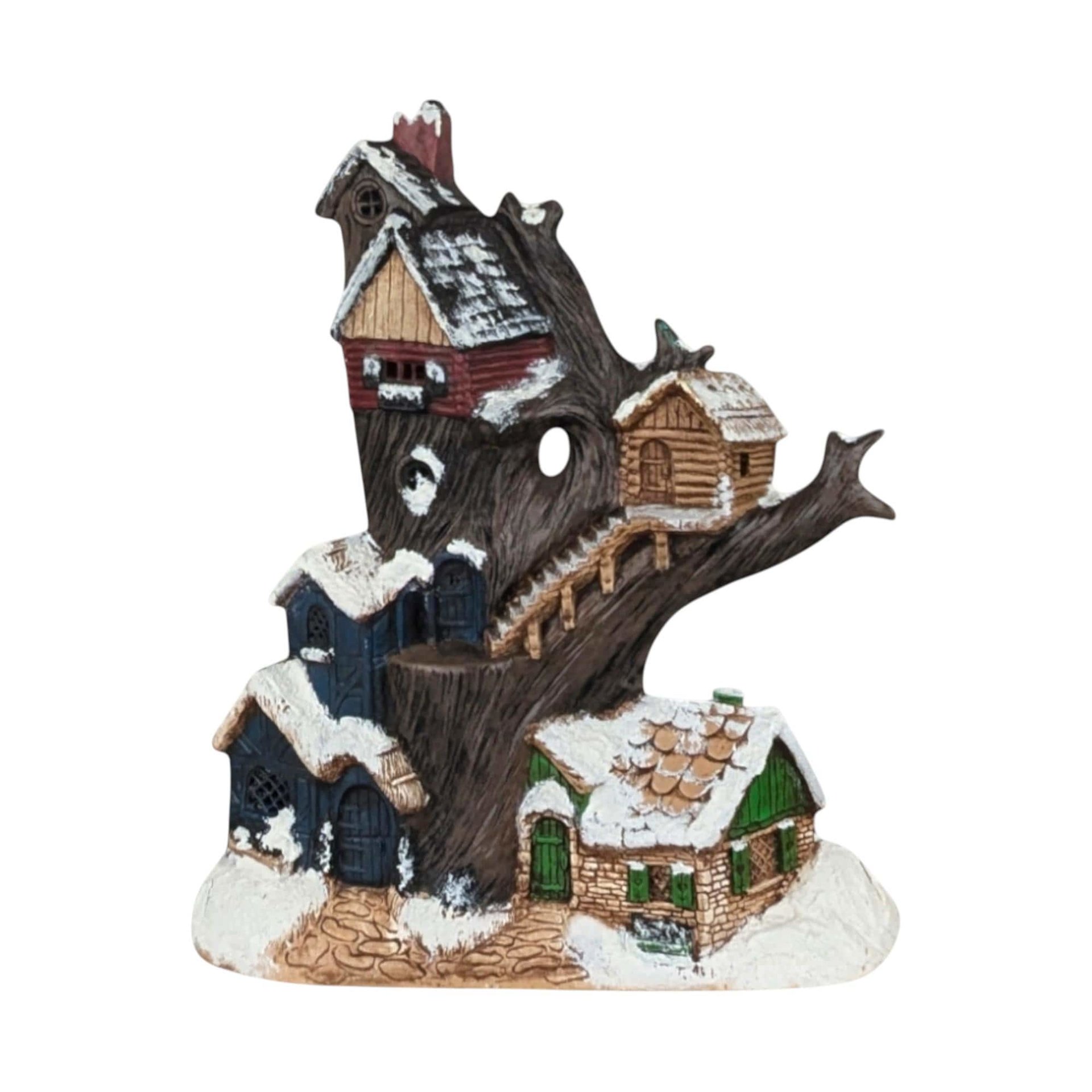 Vintage Handpainted Halloween Treehouse Light
