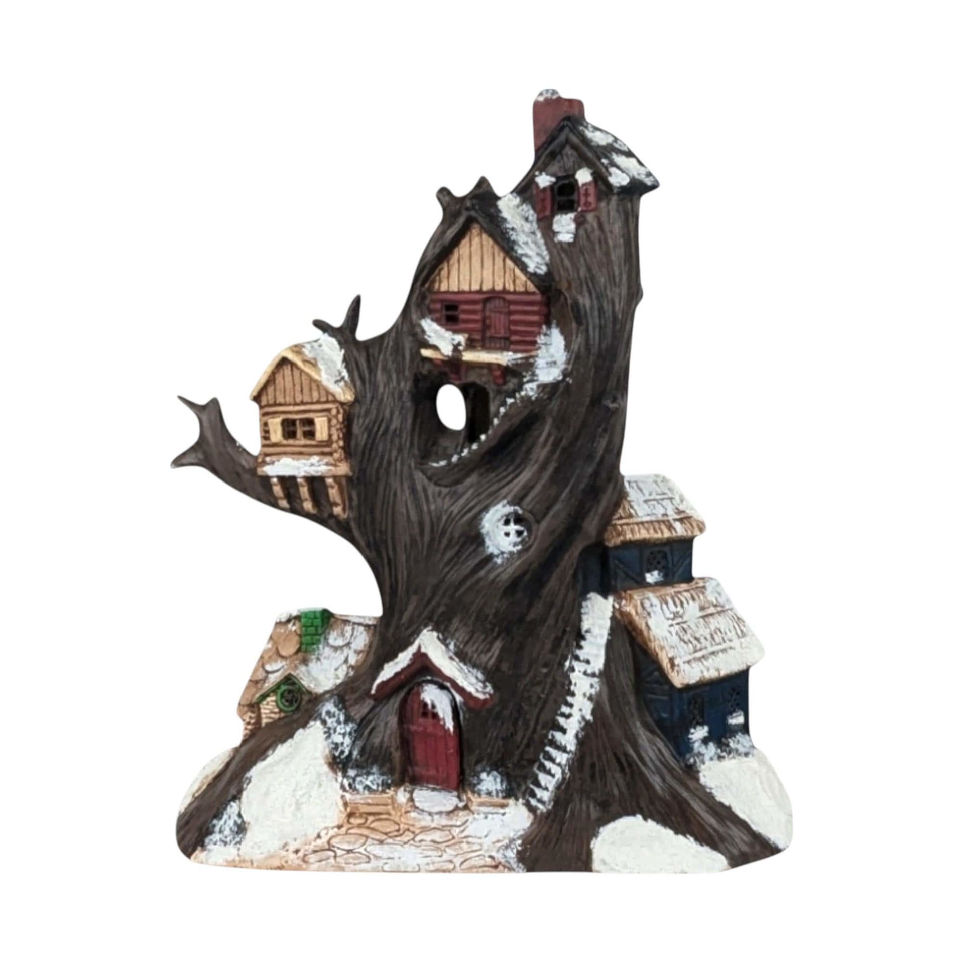 Vintage Handpainted Halloween Treehouse Light