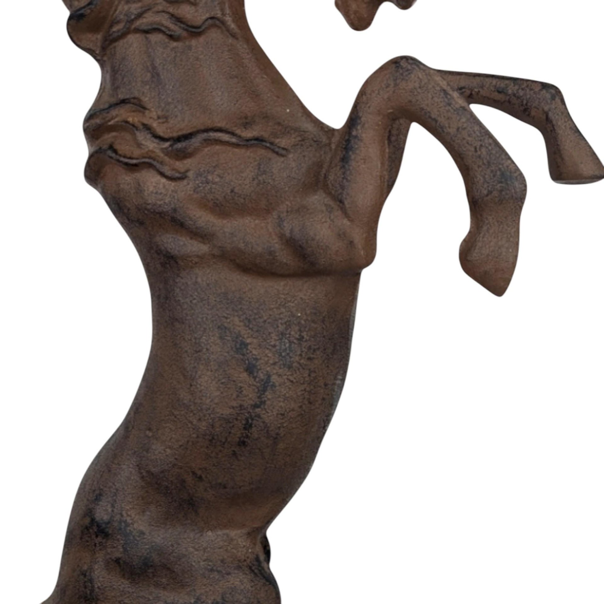 Vintage Cast Iron Rearing Horse Statue