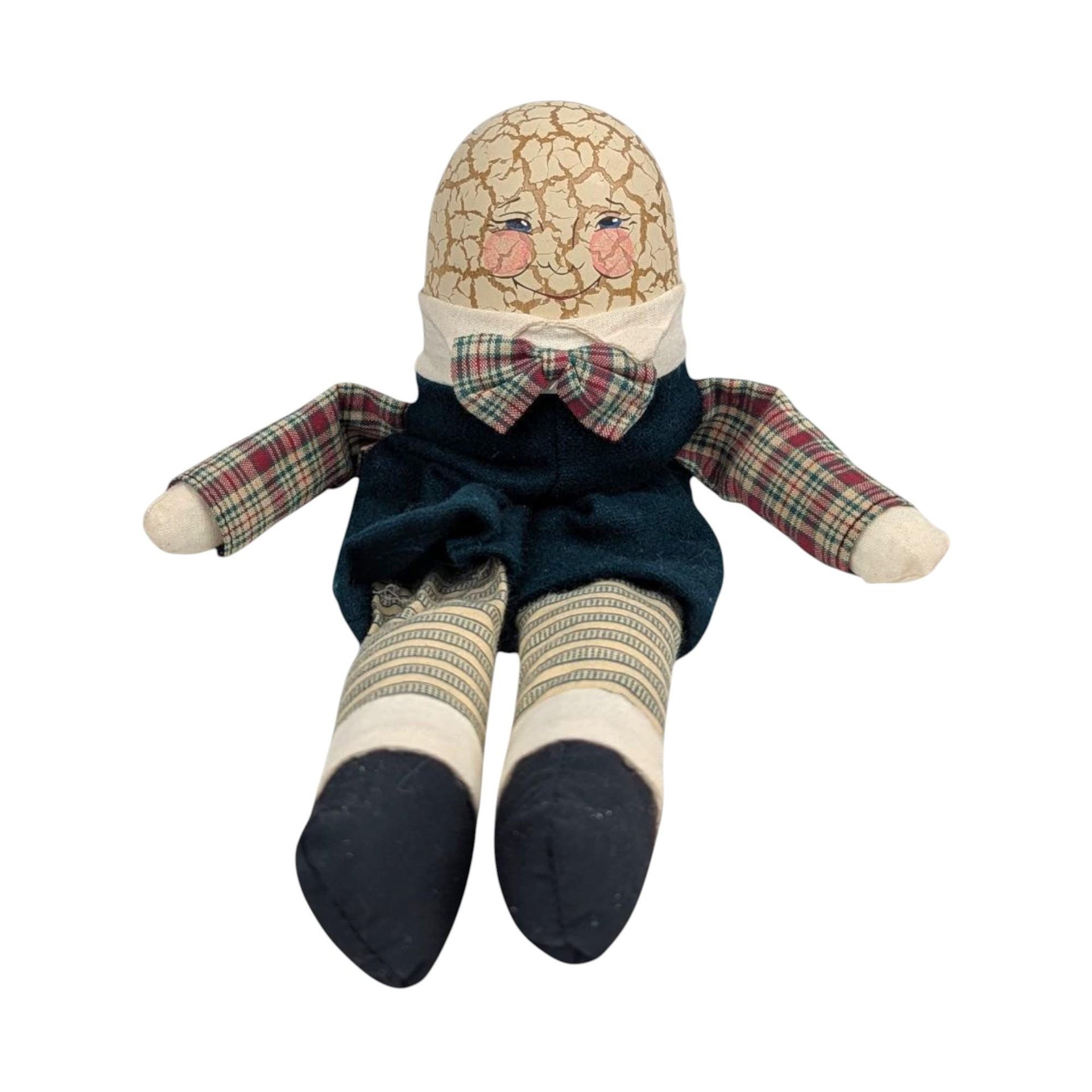 Vintage Wooden Crackle Egg Figure