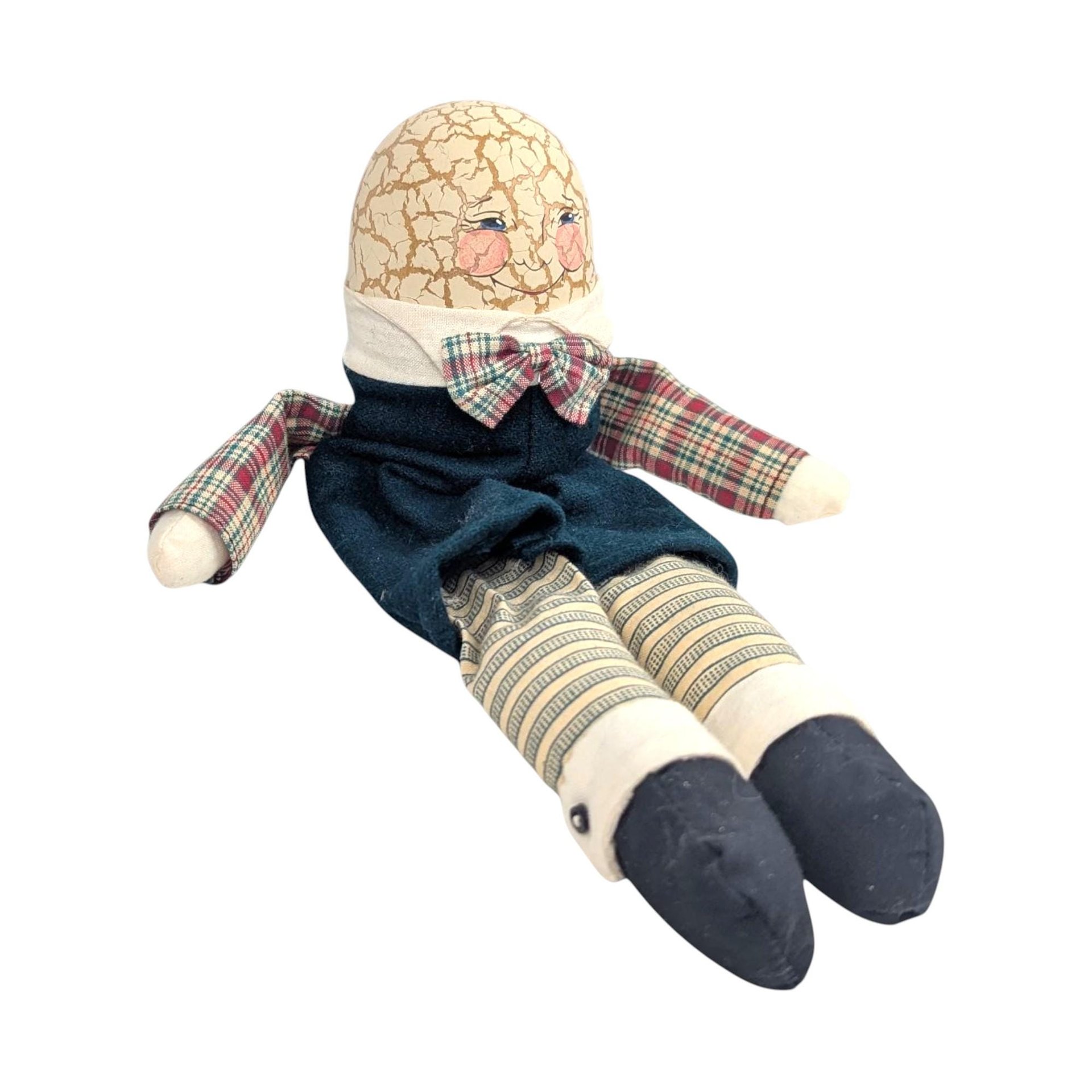 Vintage Wooden Crackle Egg Figure