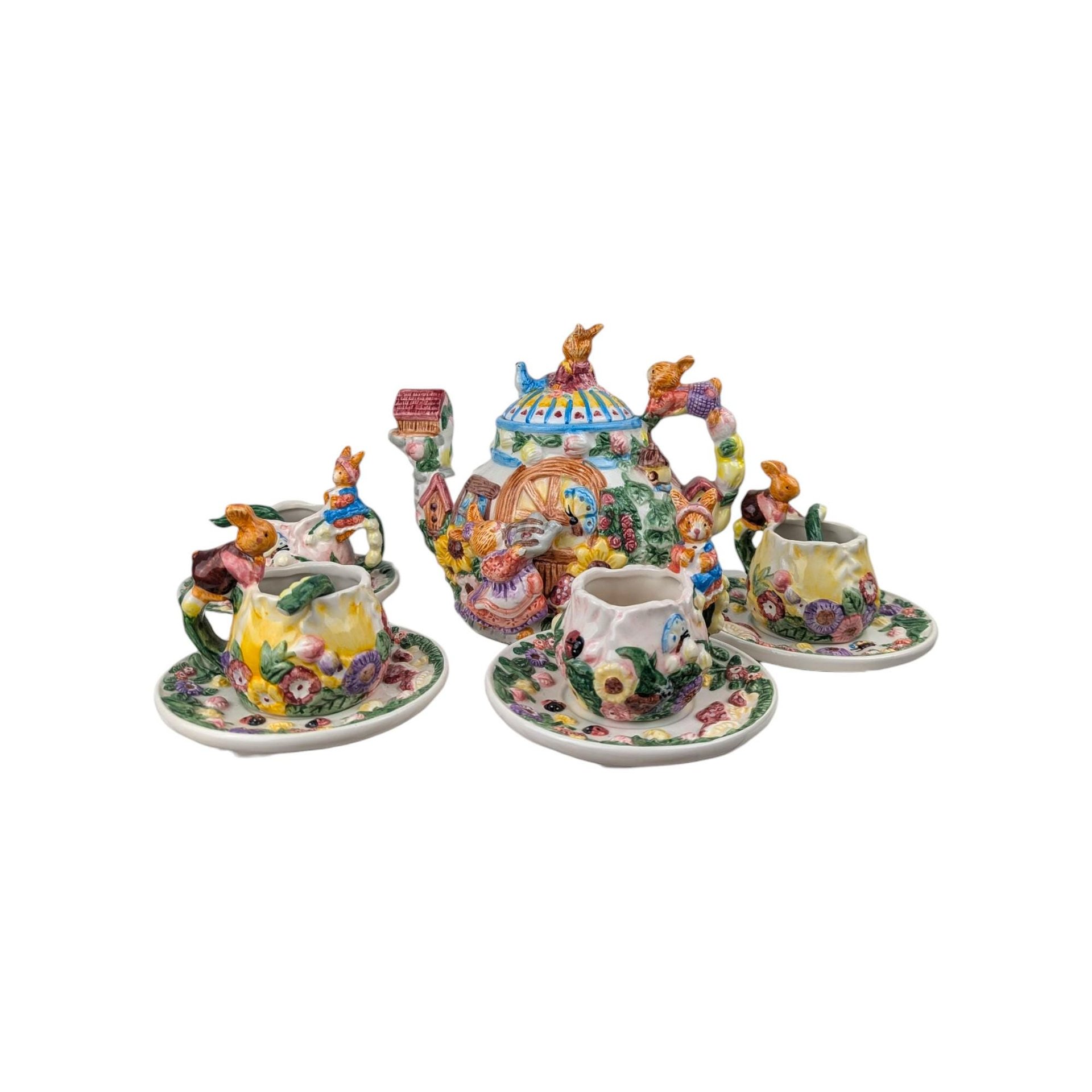 Vintage Merc Asia Ceramic Rabbit Tea Set