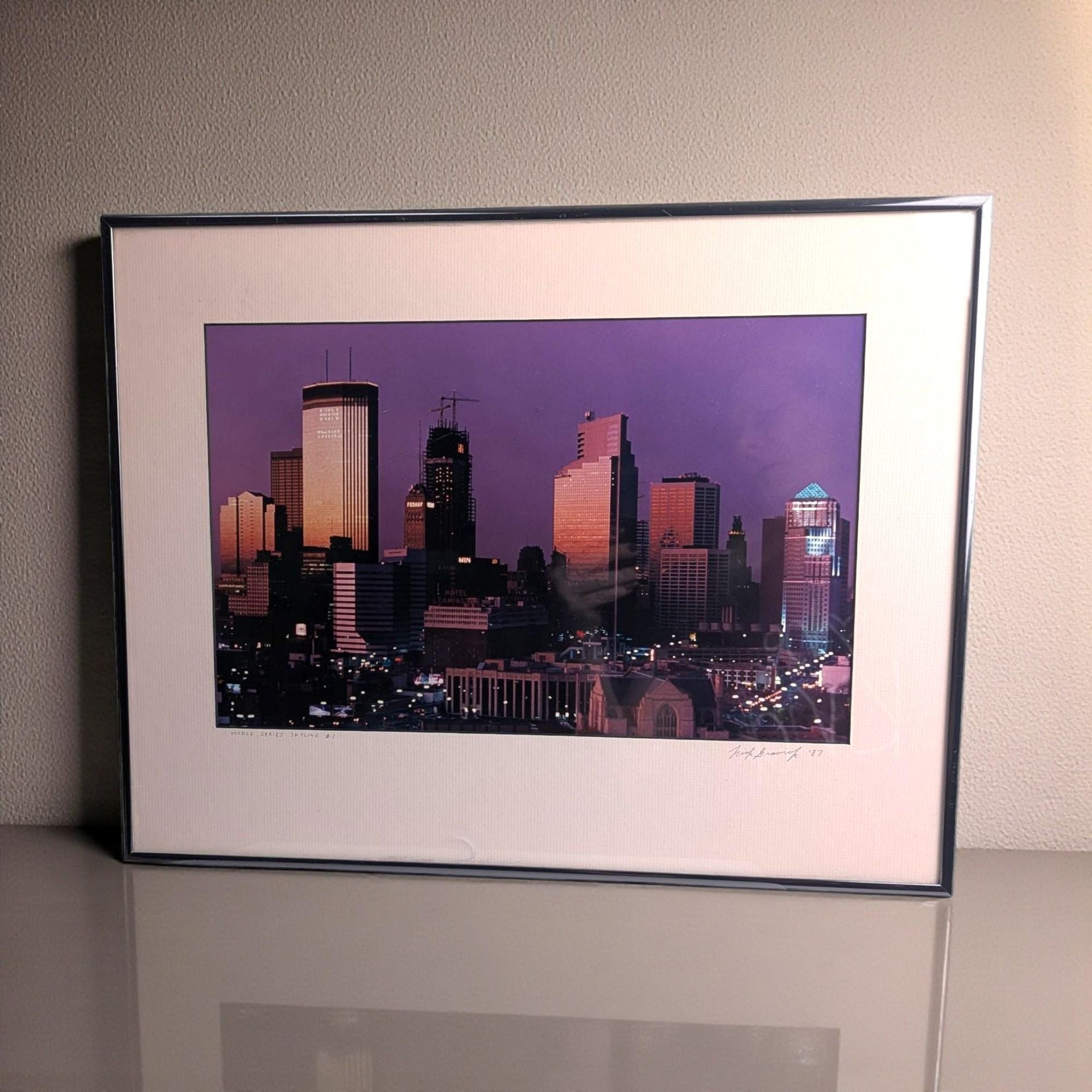 1987 Rick Gravrok World Series Skyline #1 Framed Photograph