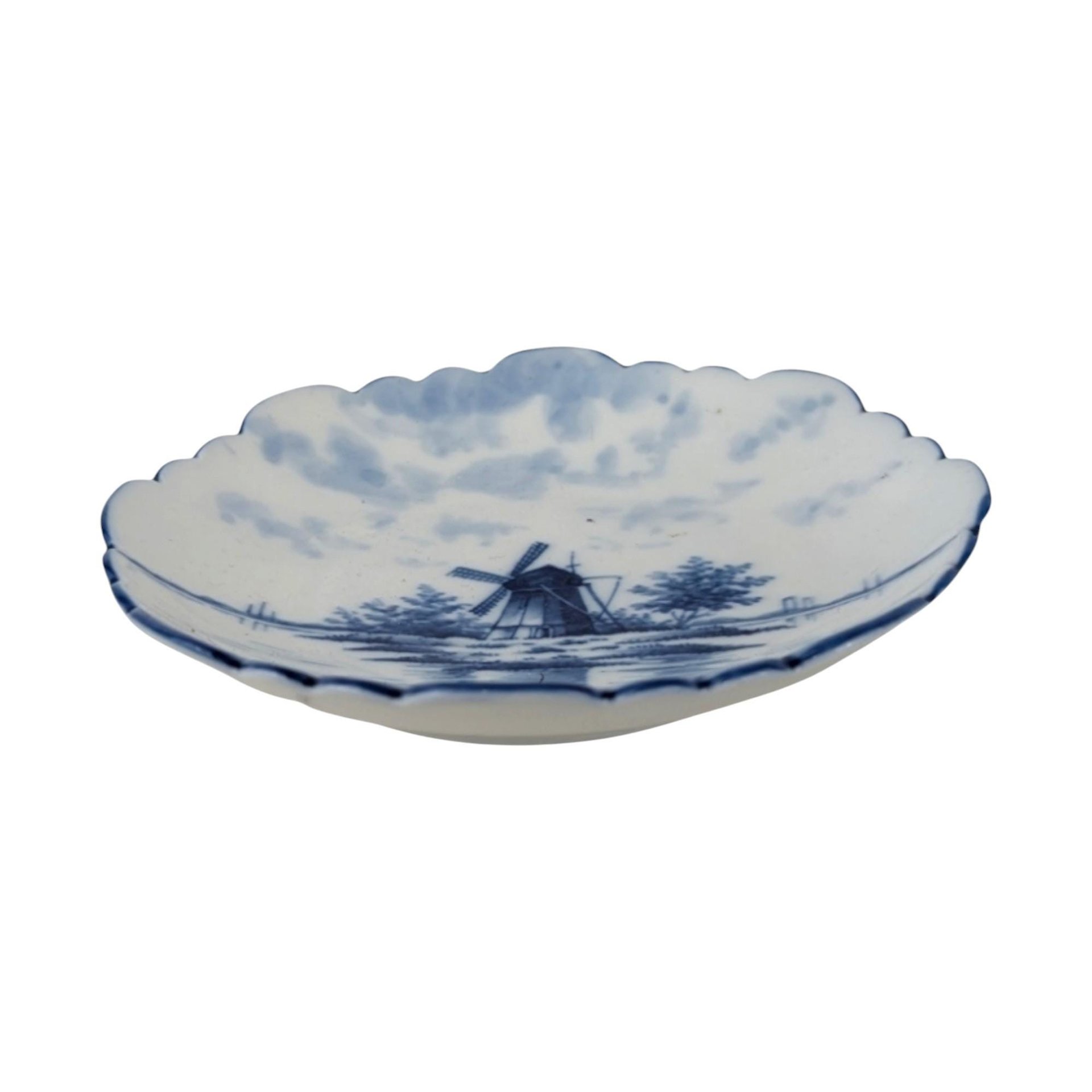 Vintage Blue and White German Plate and Delft Shoe