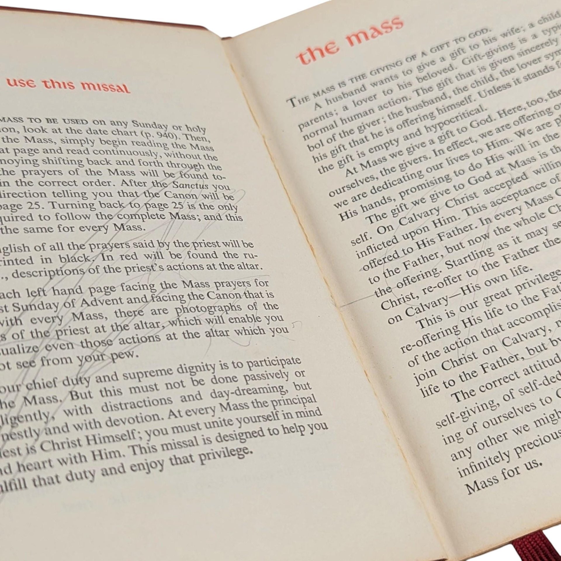 1959 The Catholic Missal Hardcover