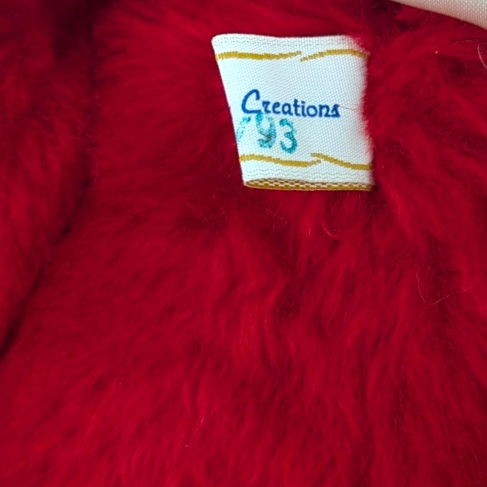 1993 Johnson Creations Holiday Red Teddy Bear