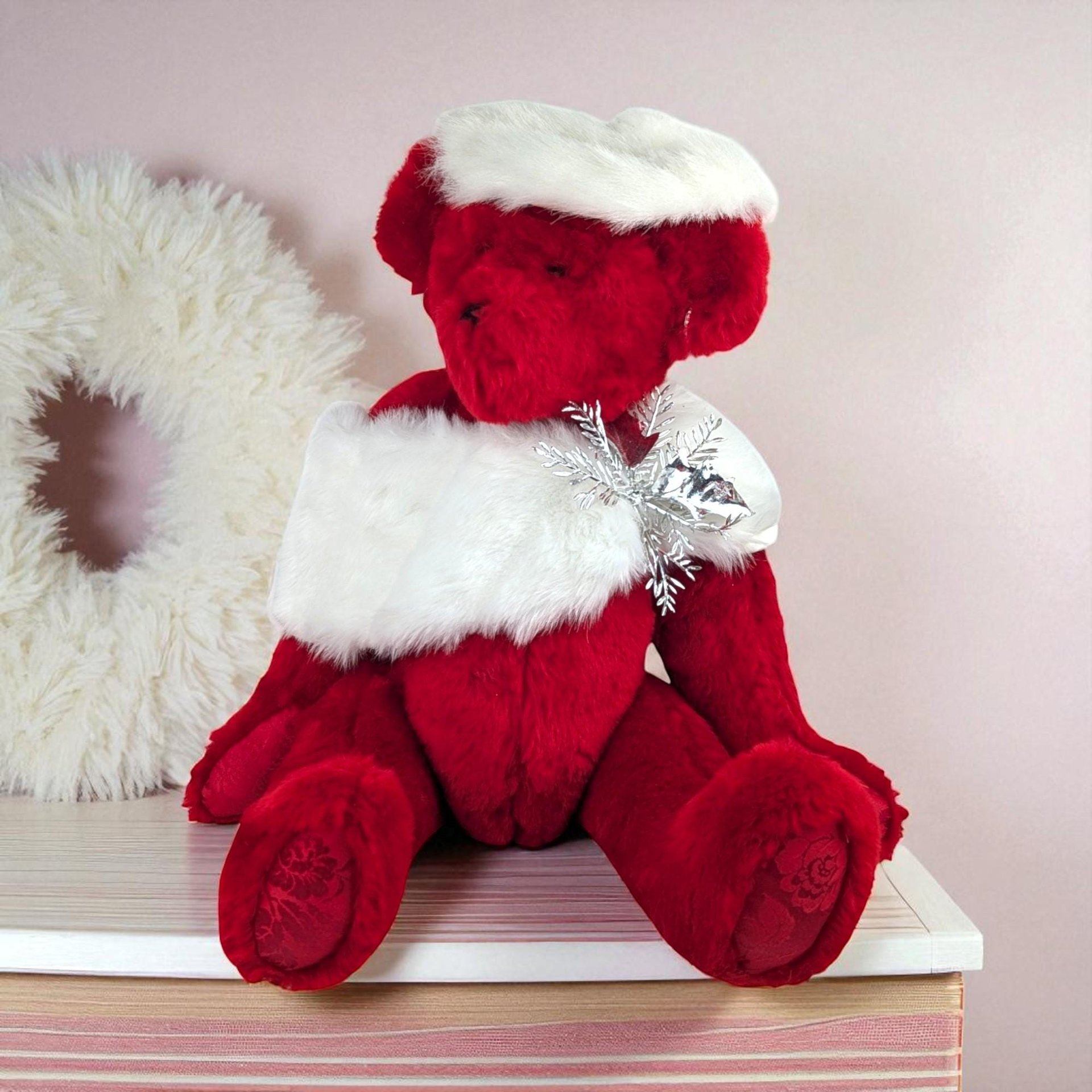 1993 Johnson Creations Holiday Red Teddy Bear